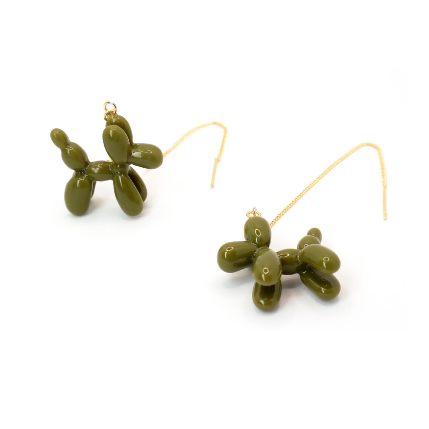 Women’s Balloon Poodle Threader Earrings - Green Ninemoo