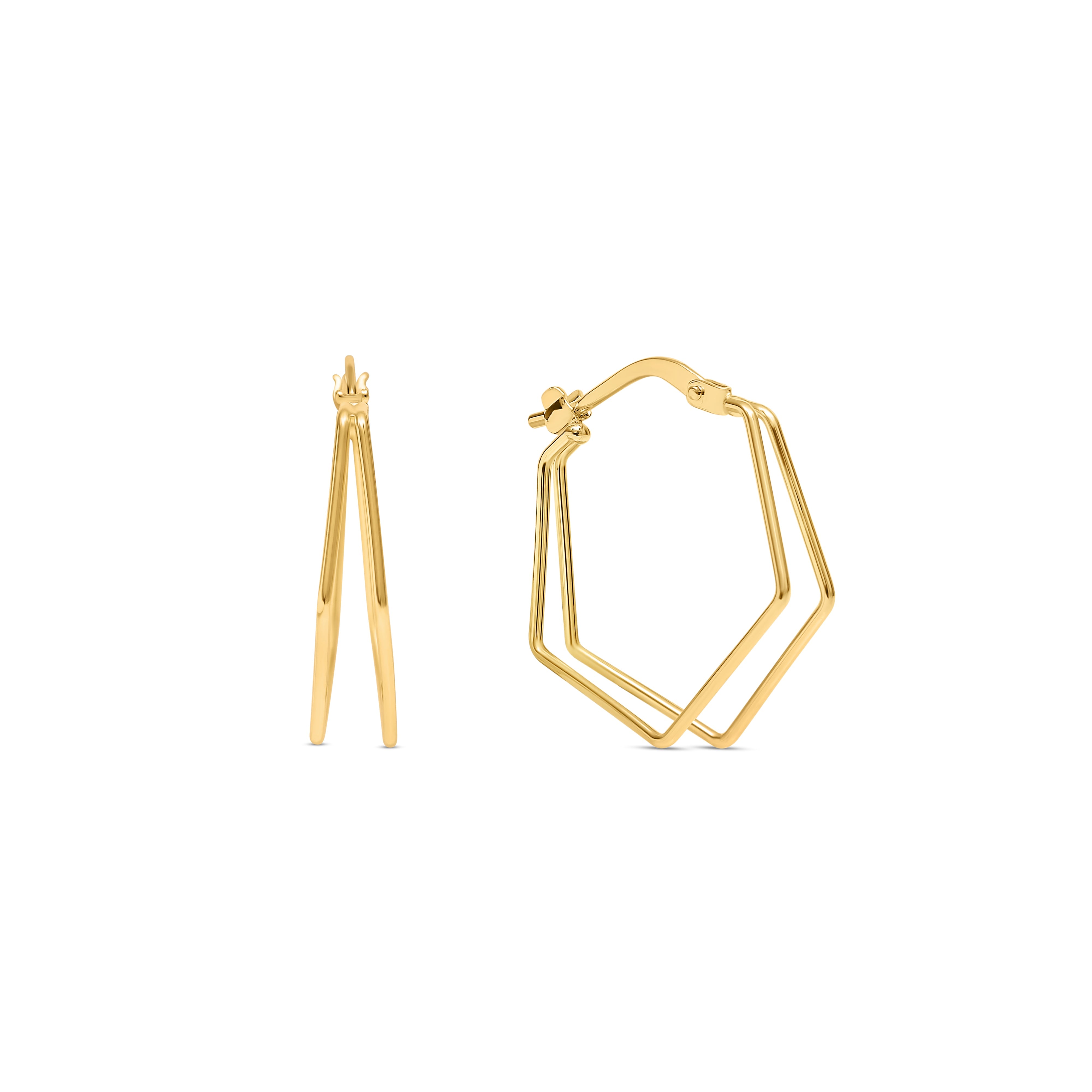 Esterah Women's Gold Geometric Hoop Earrings