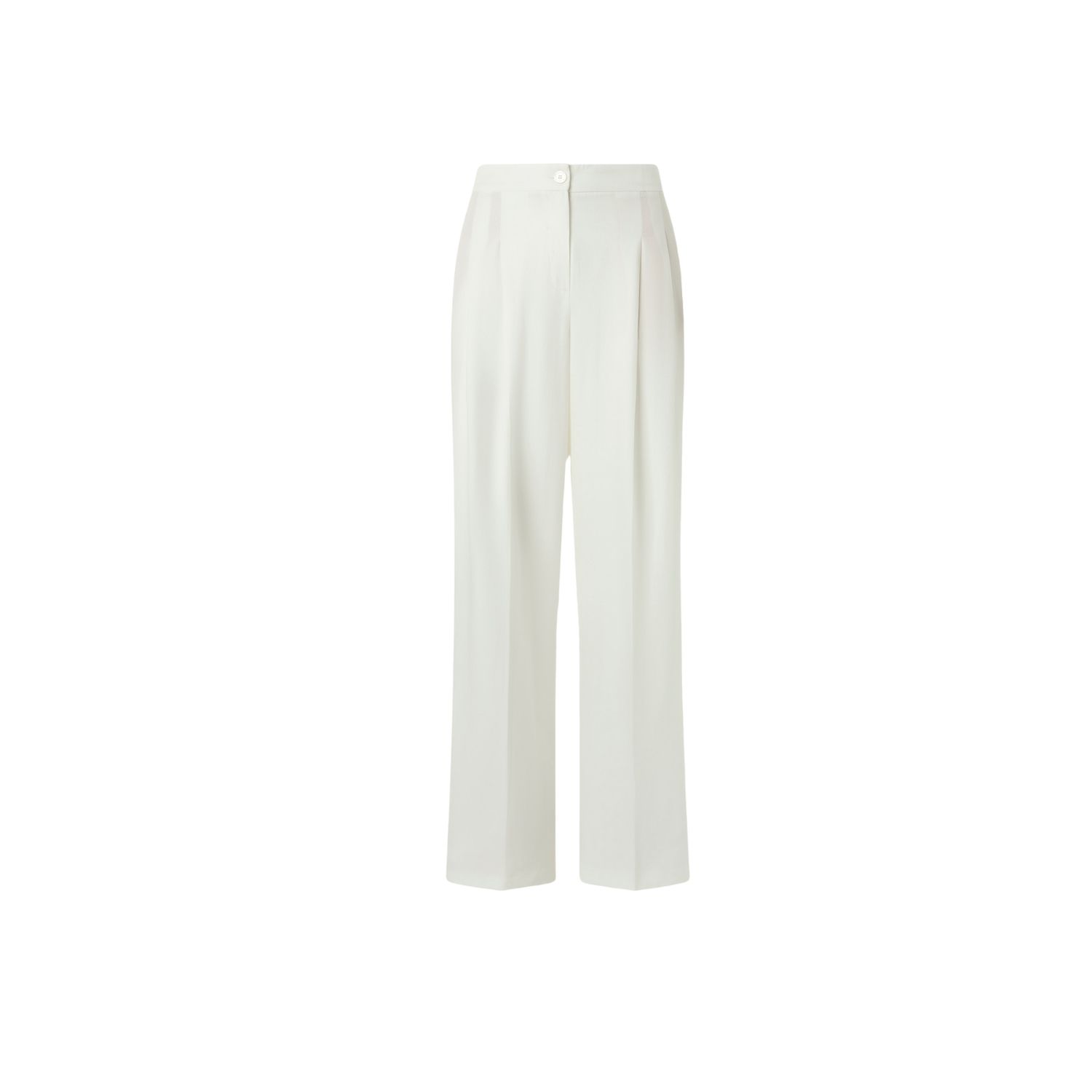 Juan Avellaneda X Seeiou Women's Bianca White High-waisted Palazzo Pants