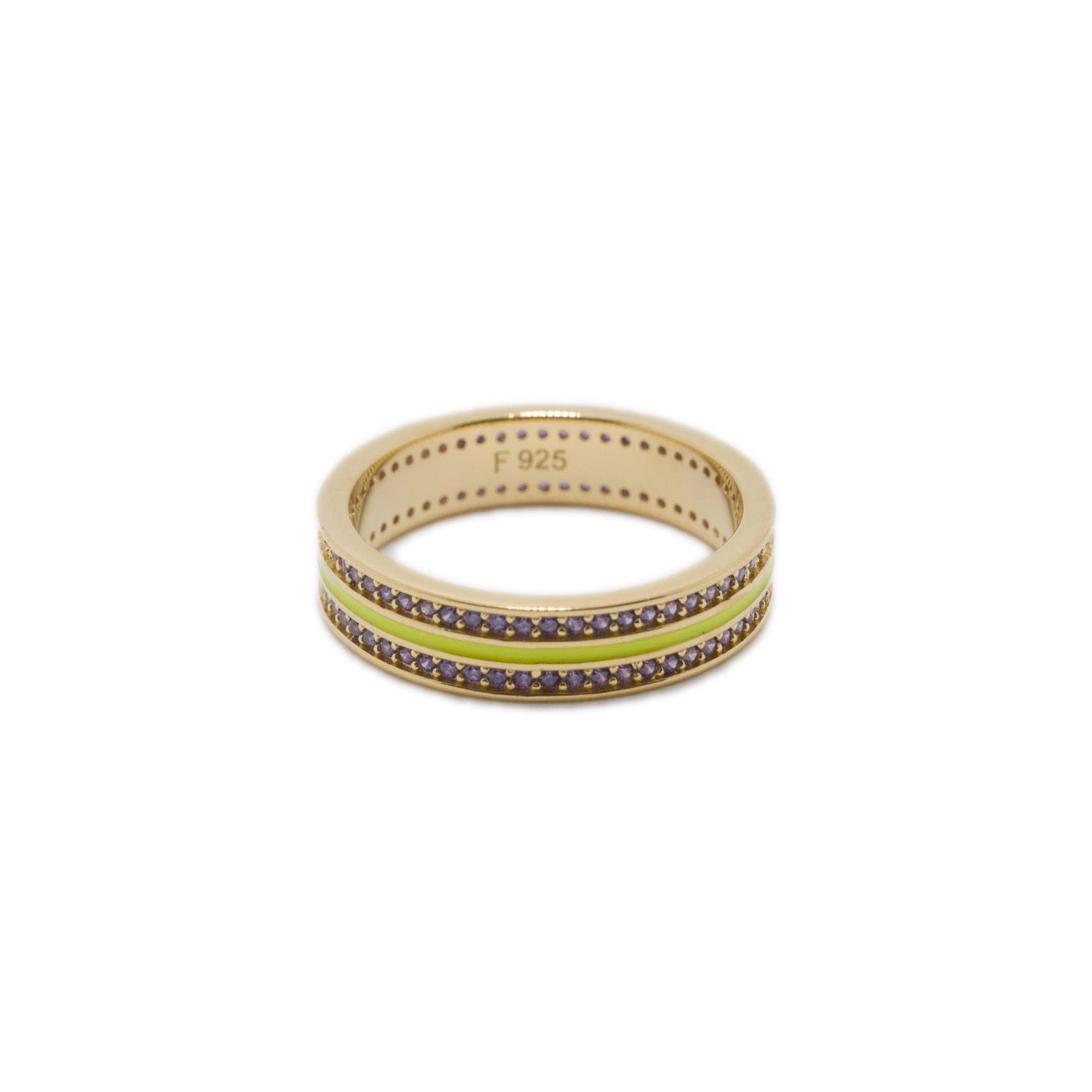 Women’s Sana Stones & Neon Yelllow Enamel Gold Ring Frida & Florence