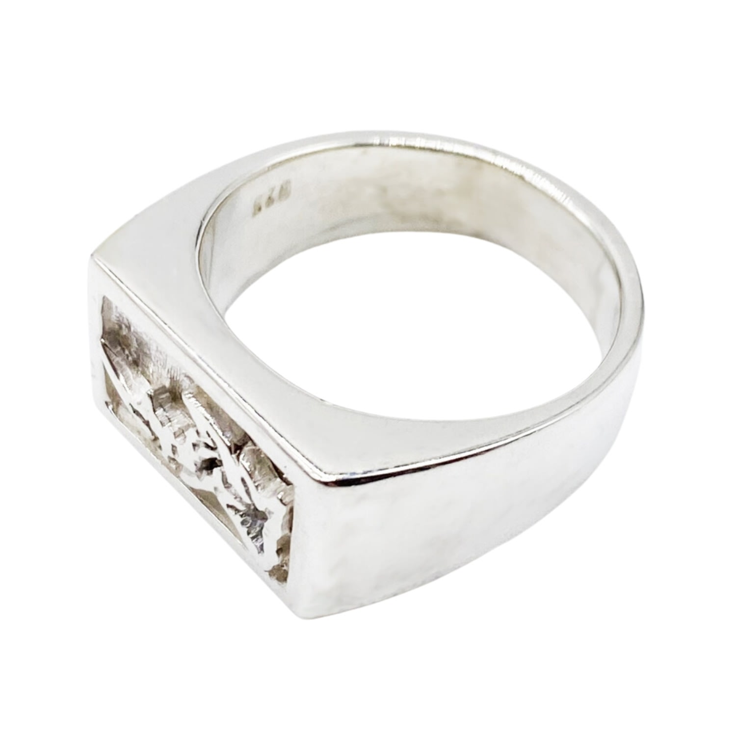 Men’s Solid Sterling Silver Ocean Rebel Ring