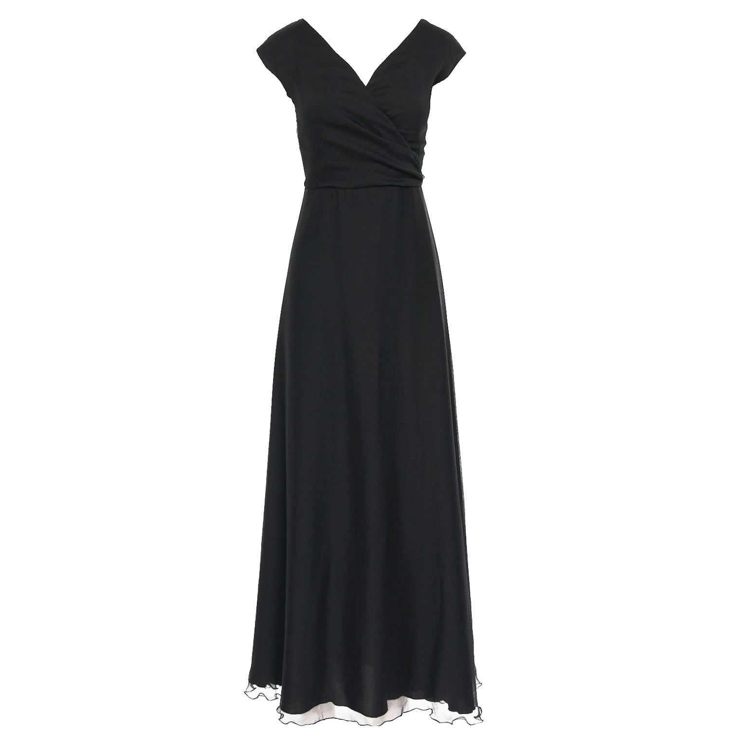 Women’s Rome Silk Wrap Maxi Dress In Black Extra Small Roserry