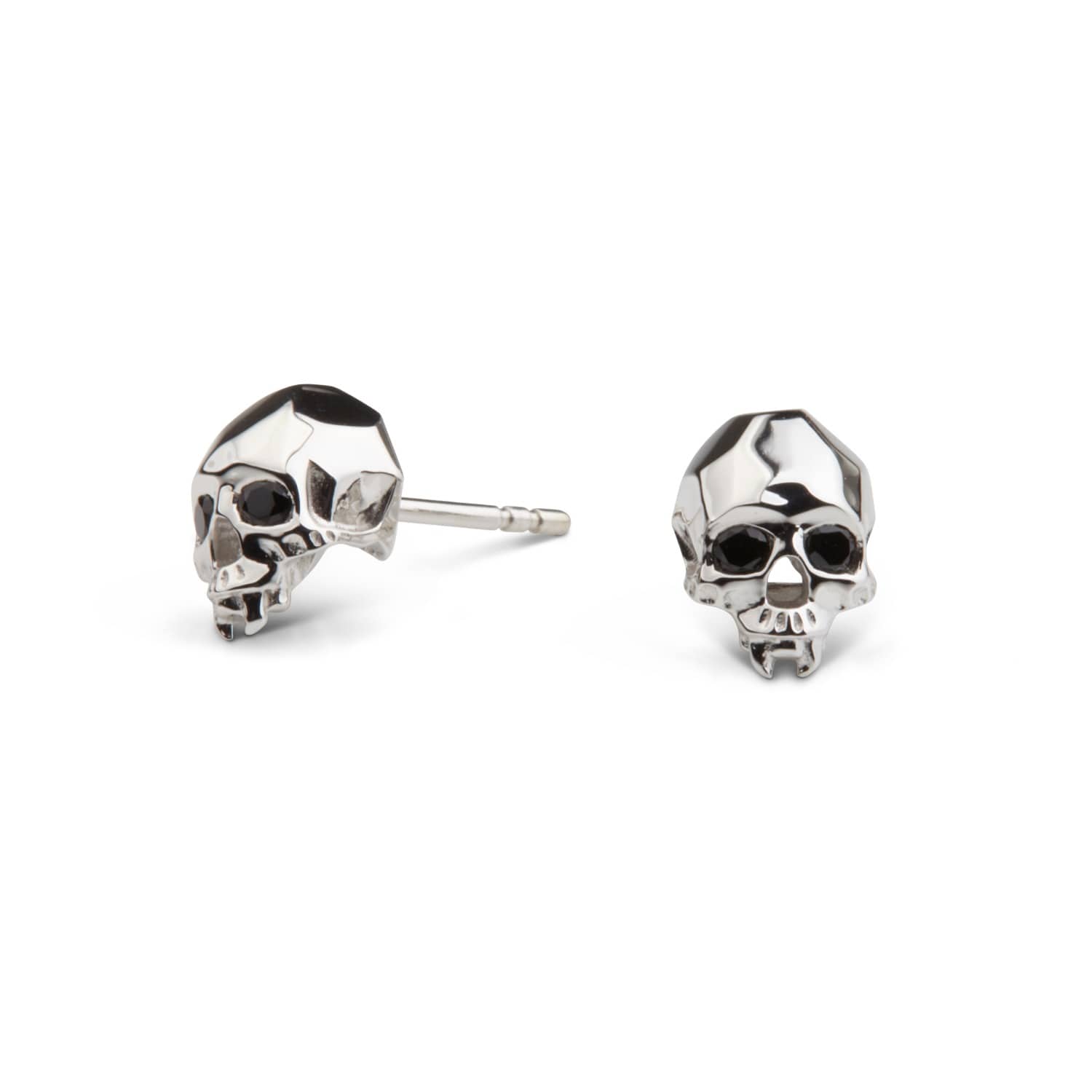 Vampire Skull Stud Earrings Silver | Kasun | Wolf & Badger