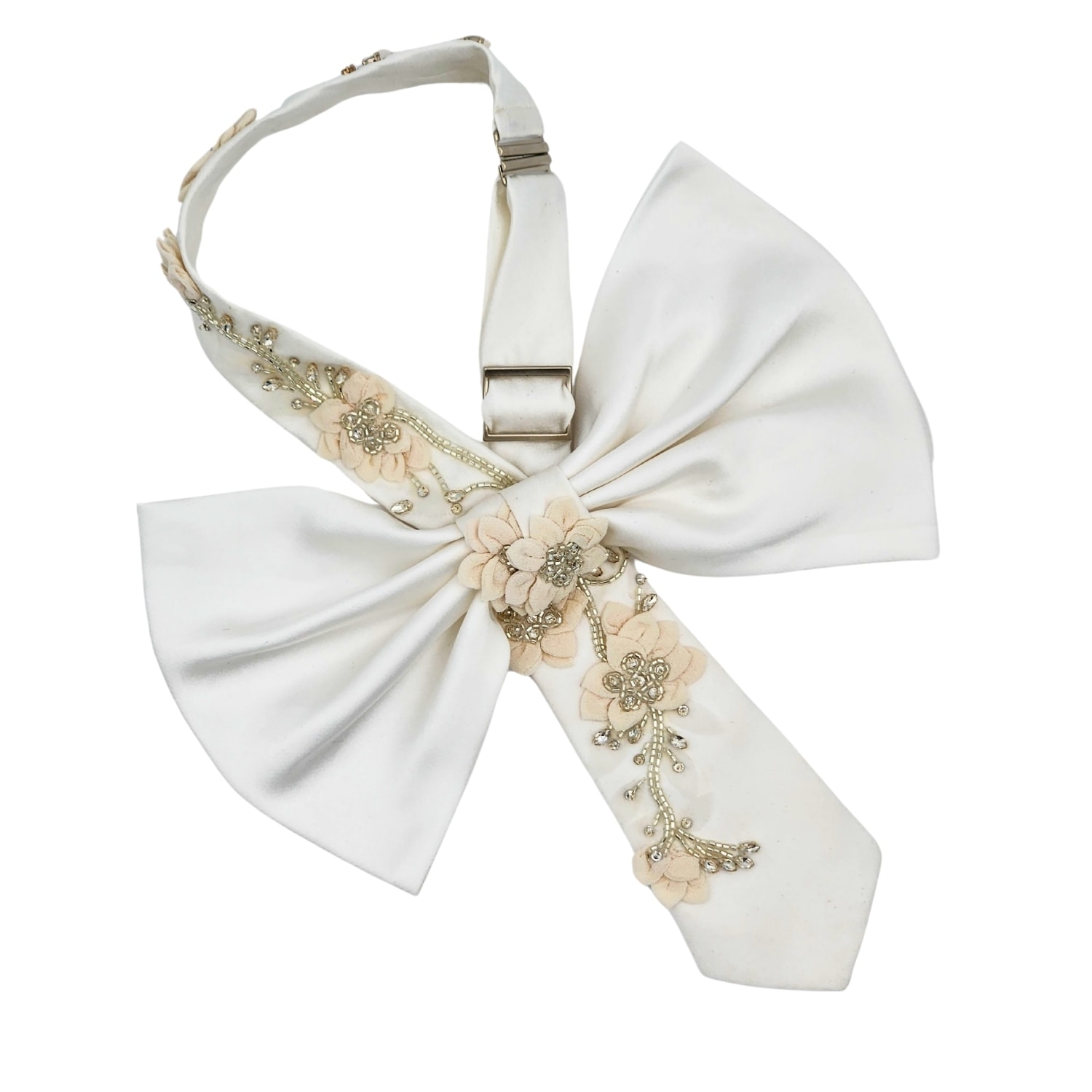 Women's White The Crystal Jenny Bow Tie | Medium | Nandanie