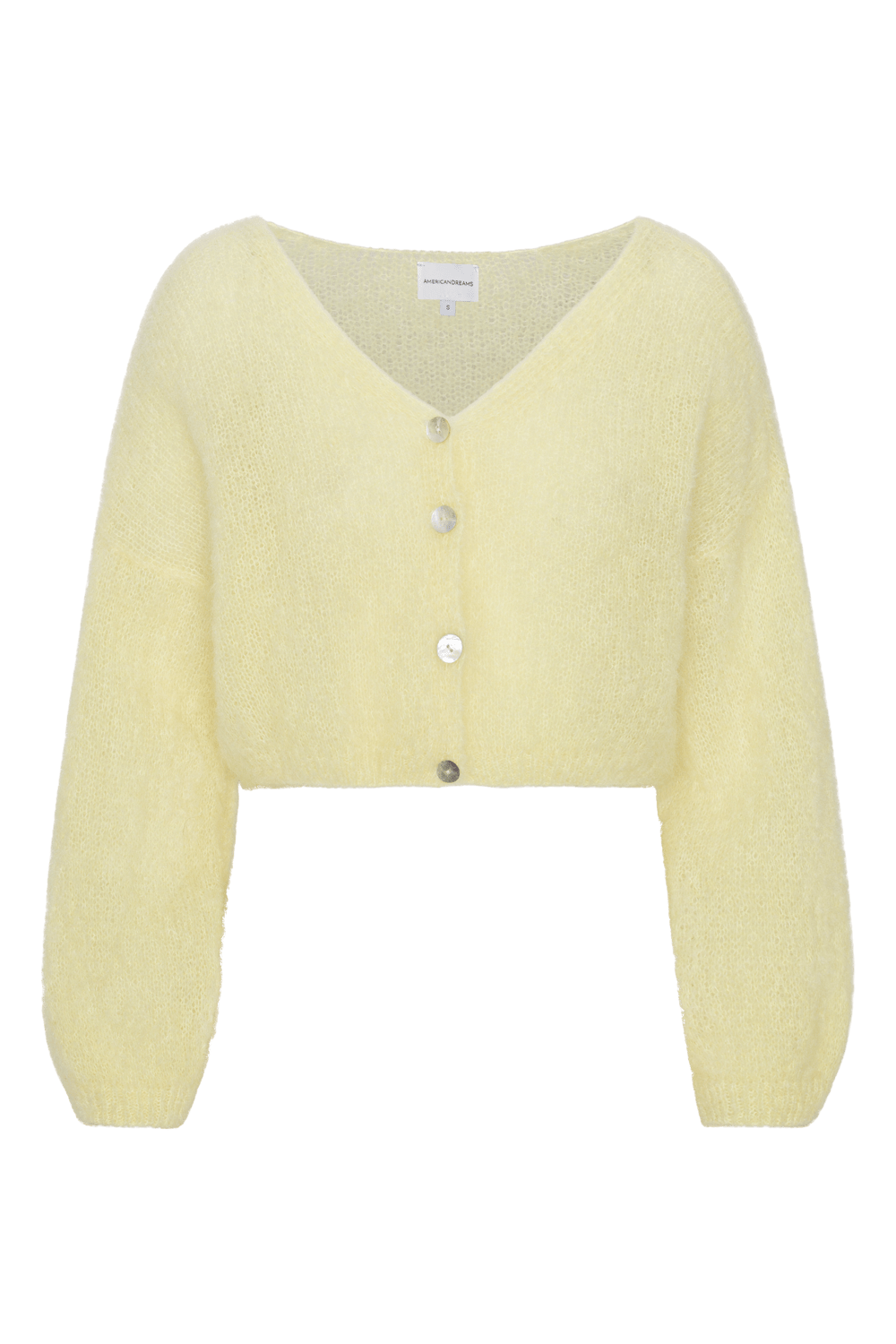 Americandreams Women's Yellow / Orange Cornelia Cropped Cardigan Light Yellow