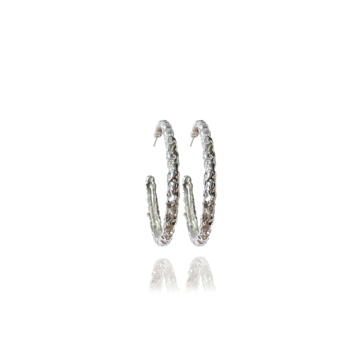 Women’s Misy Amorphous Oval Big Hoop Silver Earrings Linya Jewellery