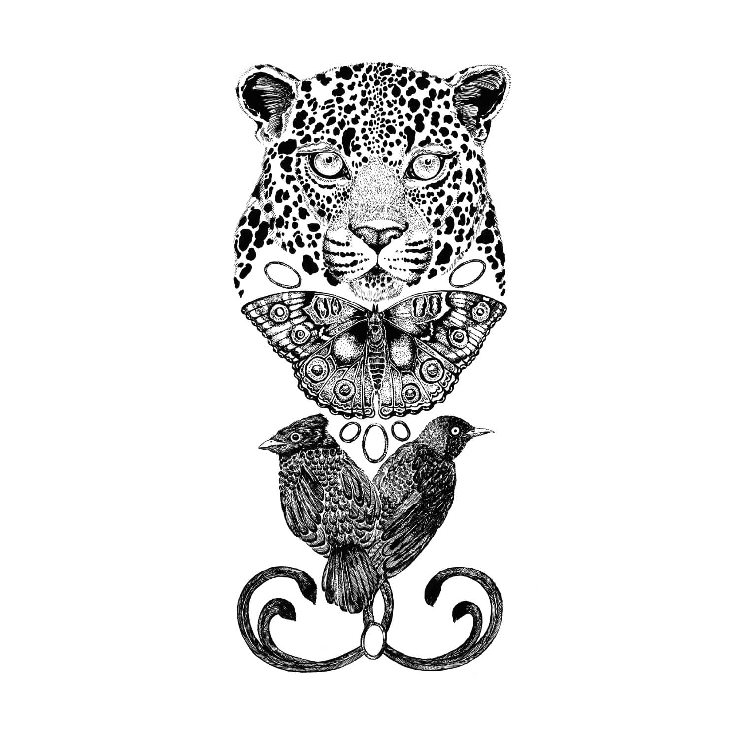 Тату эскизы леопард