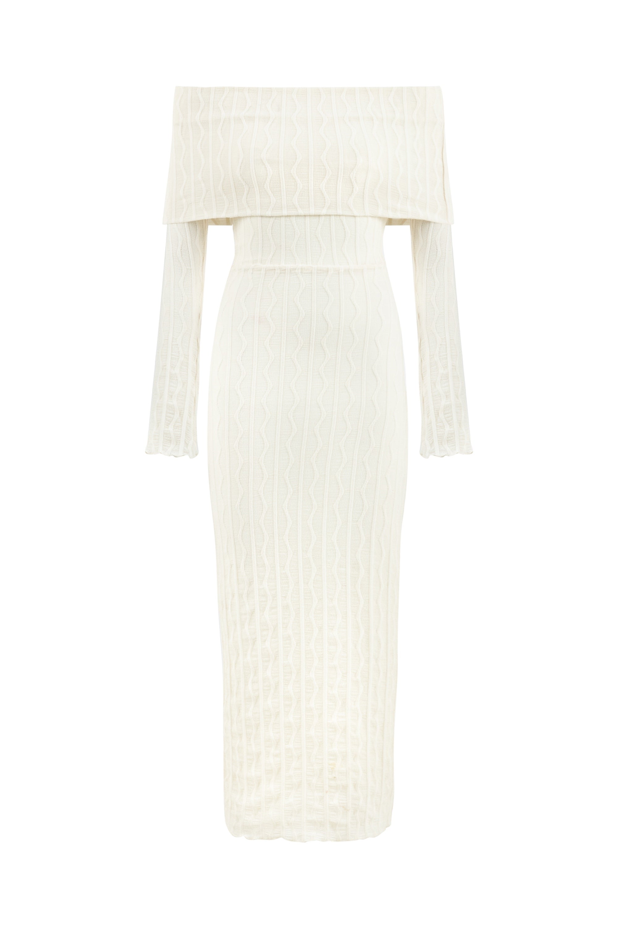 Nocturne Women's White Off Shoulder Layered Design Dress In White