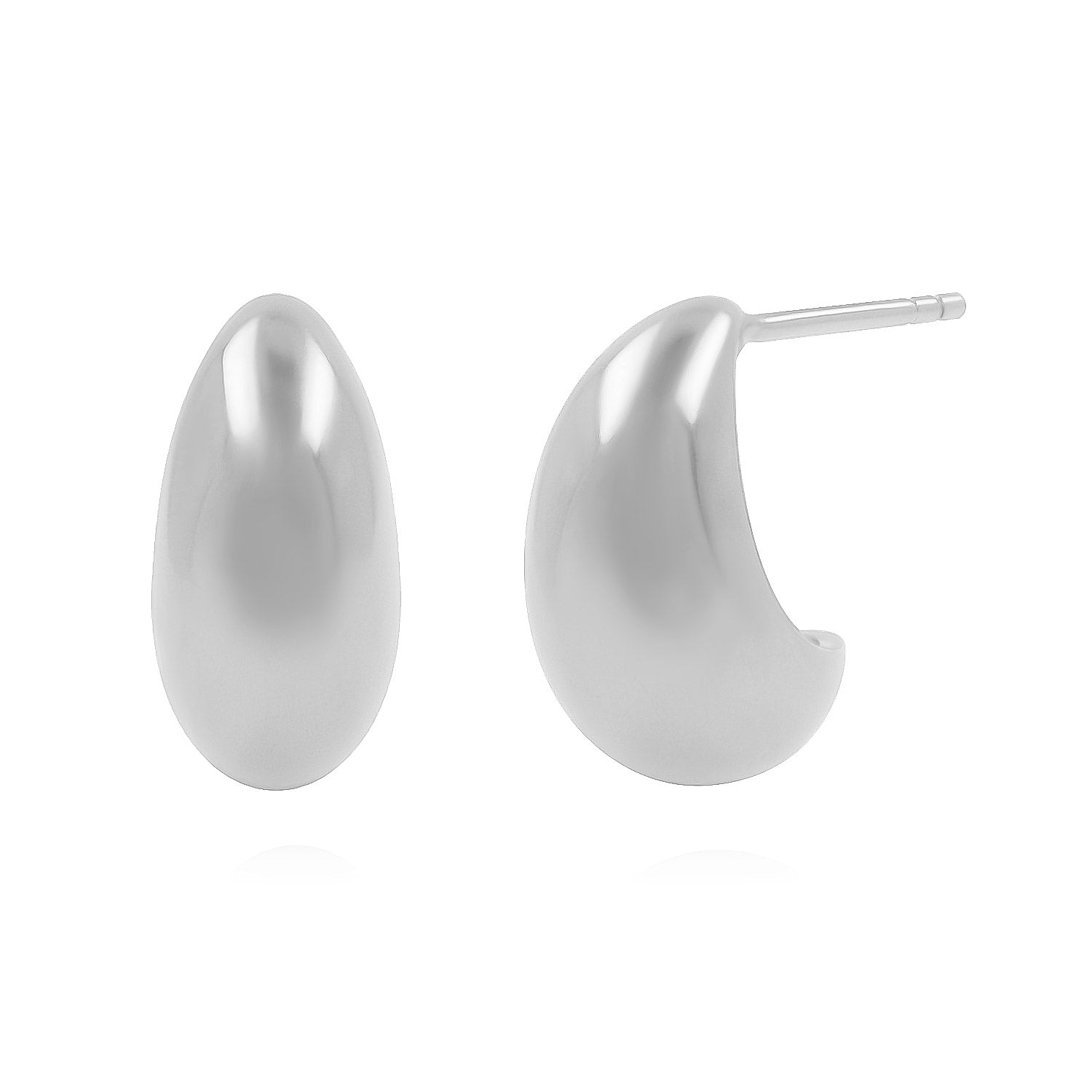 Cote Cache Women's Large Silver Dome Droplet Earrings
