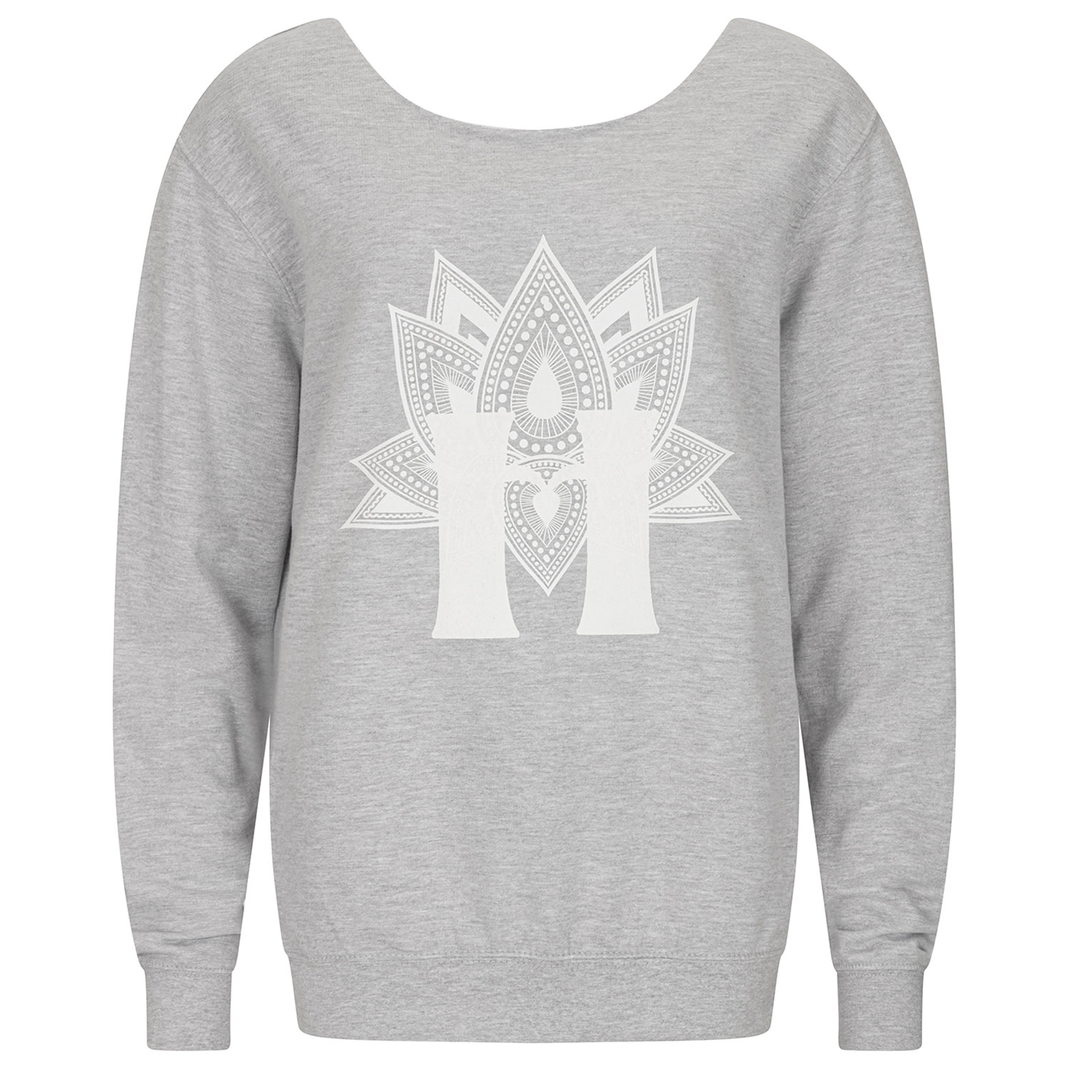 Women’s Slouch Neck Logo Sweatshirt - Grey Medium House of Lily