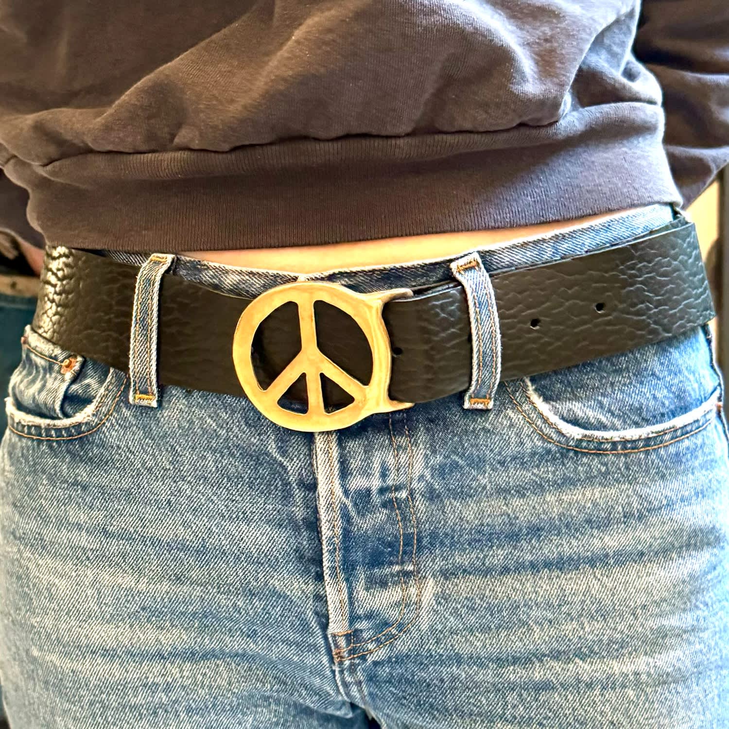 Peace Belt In Brass -Black - Medium/Large | Lynn Tallerico | Wolf