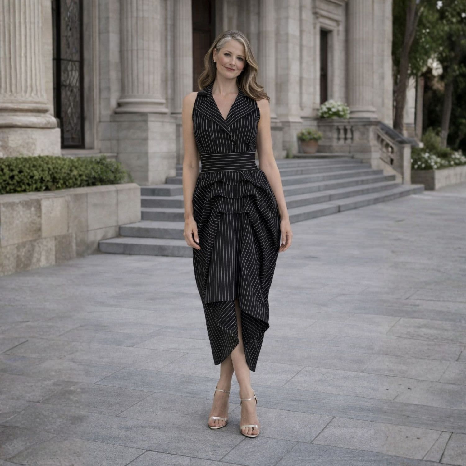 black and white striped dress formal The Tuxedo ASOH Architect