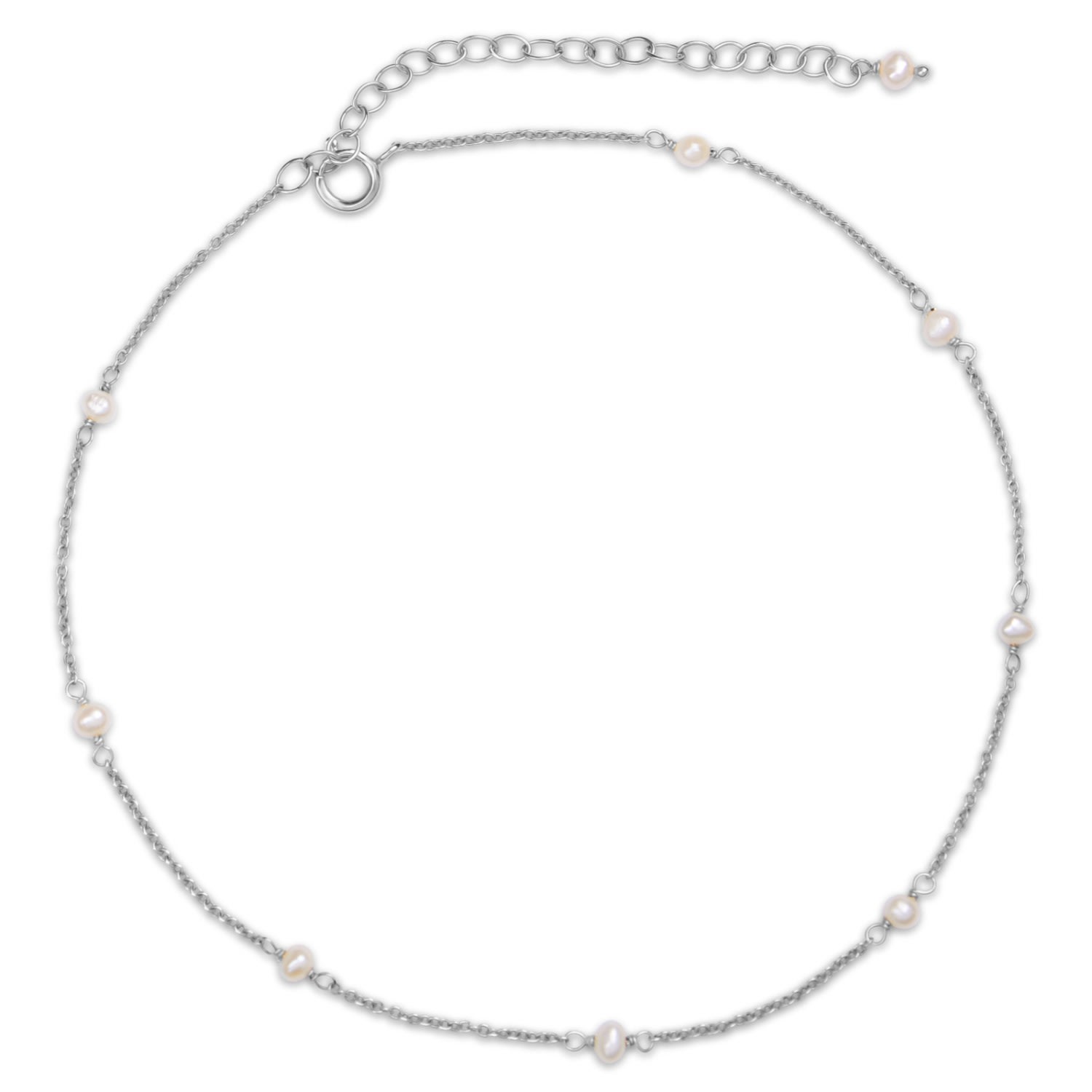 Women’s Pearl Chain Anklet Sterling Silver Zohreh V. Jewellery