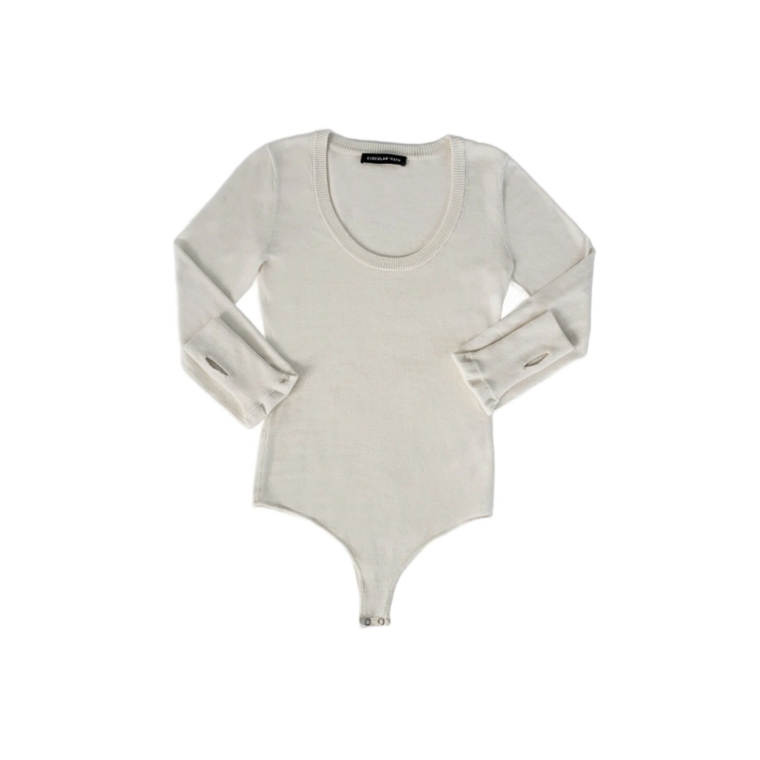 Circular Path Women's Neutrals U Neck Long Sleeve Bodysuit - Cream - Tall In Neutral