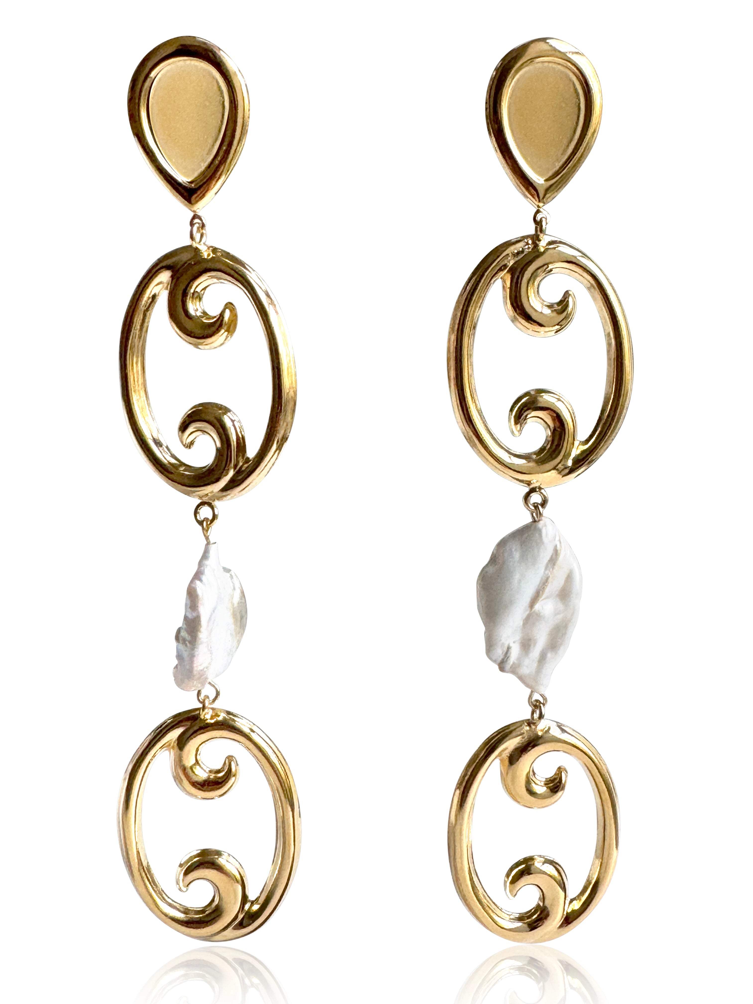 Laura Gray Women's Gold Serena Baroque Pearl Earrings In Gold