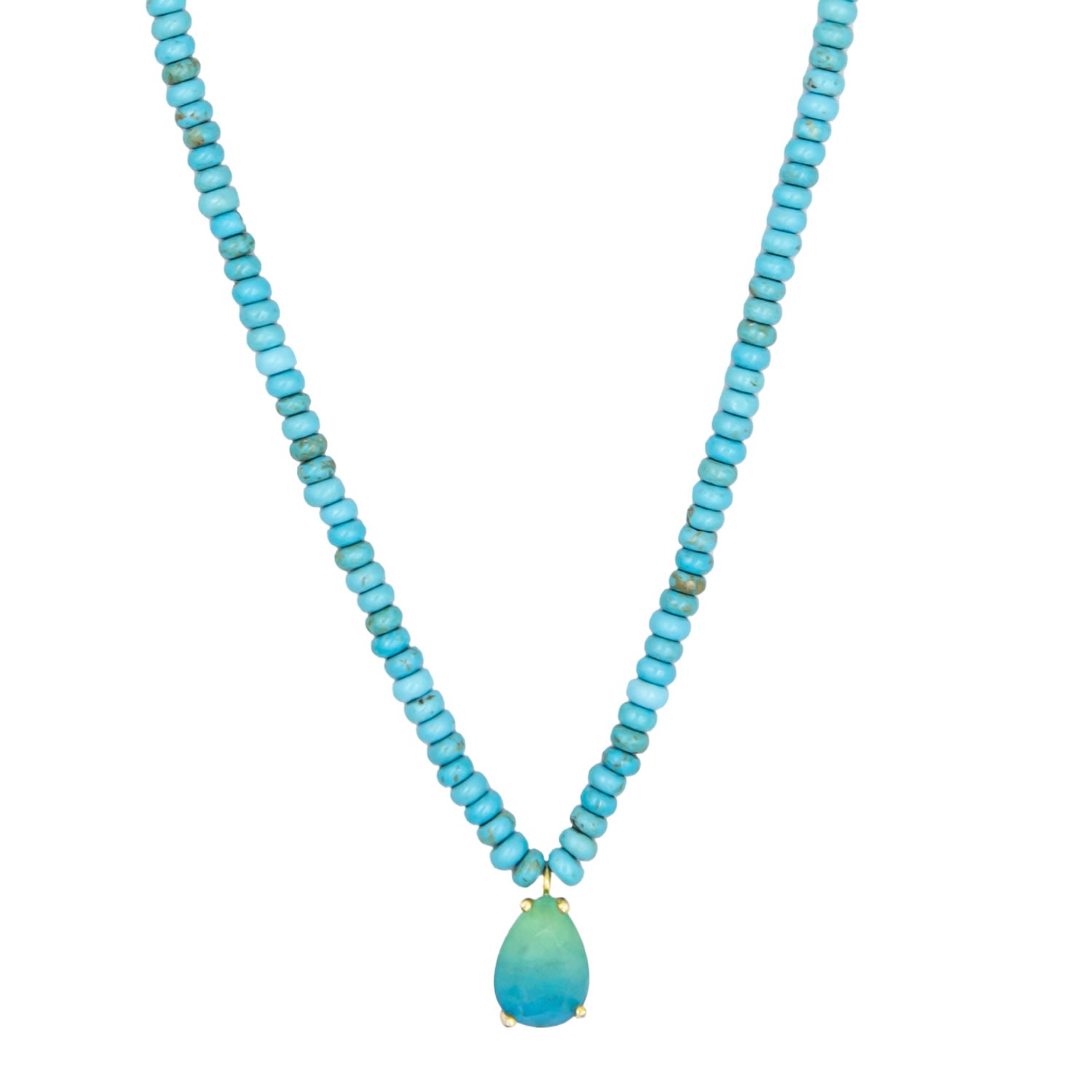 Women’s Blue Turquoise Beaded Ocean Paraiba Stone Necklace Ep Designs