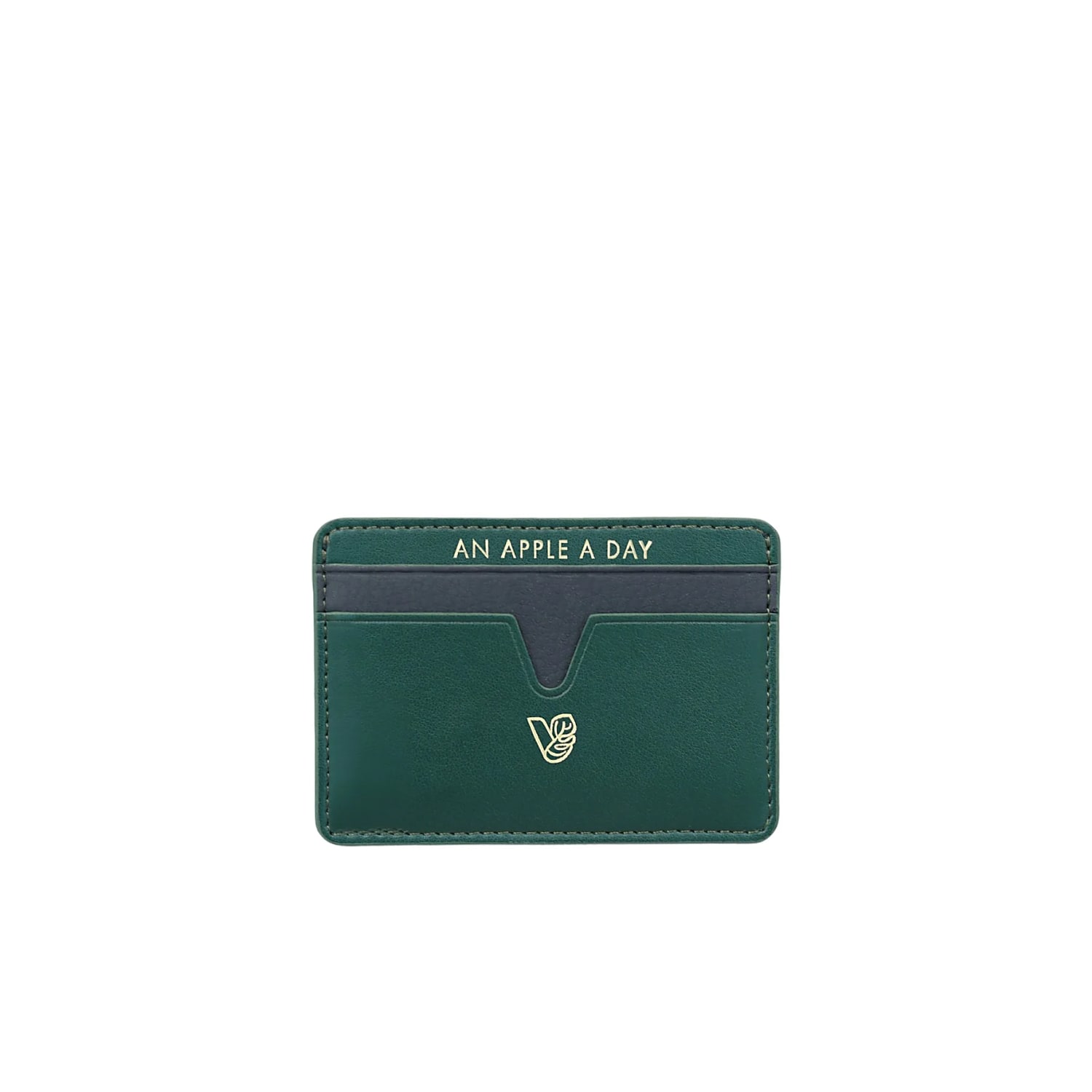 Veganologie Women's Green Cider Apple Leather Cardholder In  In Green
