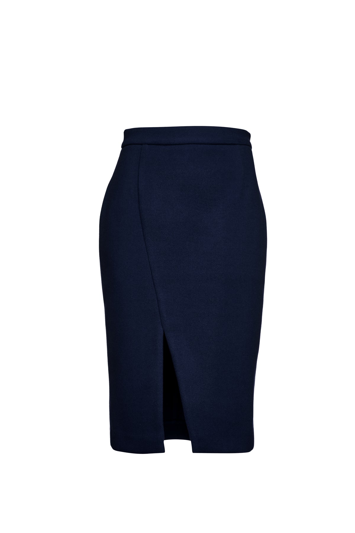 Conquista Women's Navy Blue Mouflon Pencil Skirt In Blue