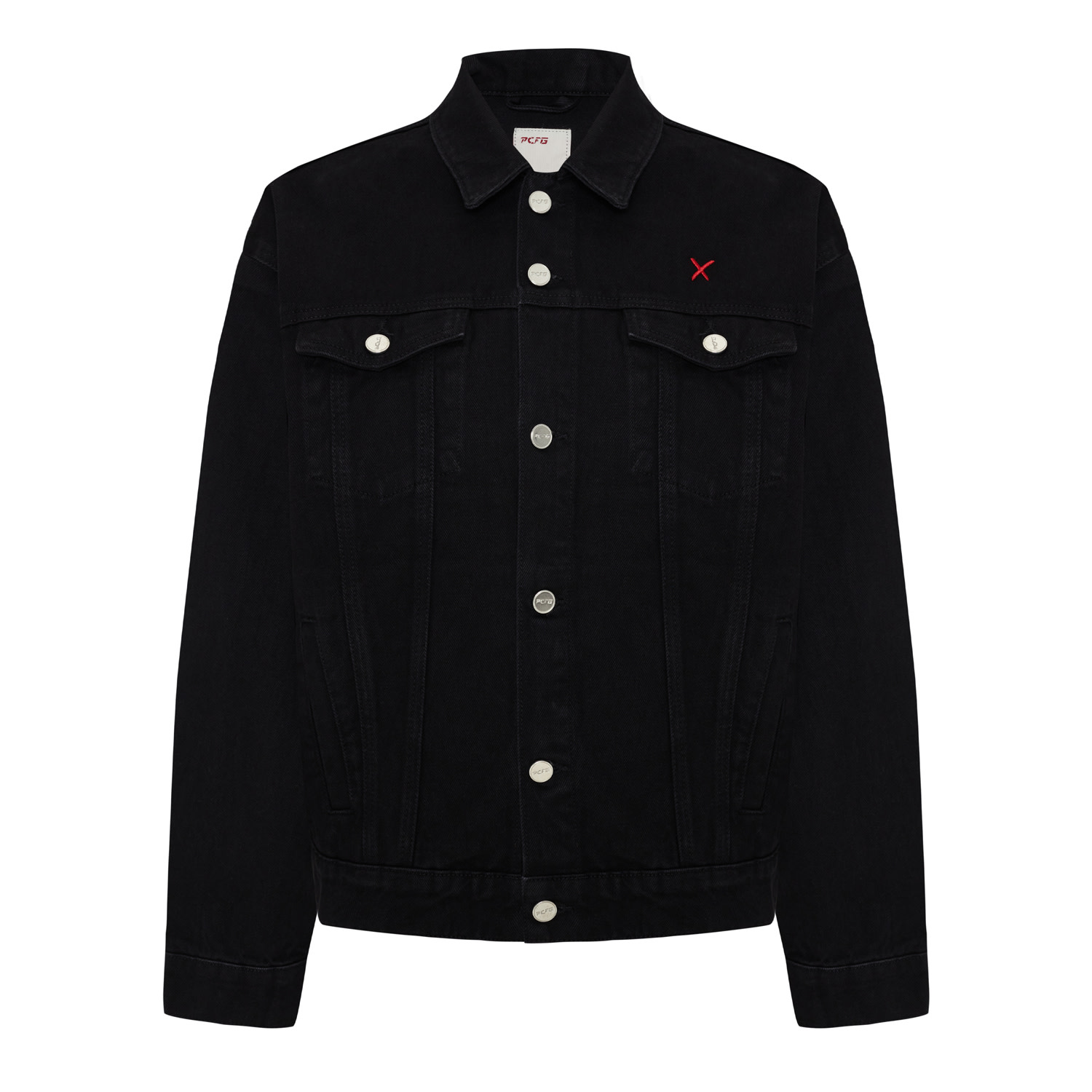 Women's Neutrals / Black Logo Denim Jacket Black | Medium | Pcfg