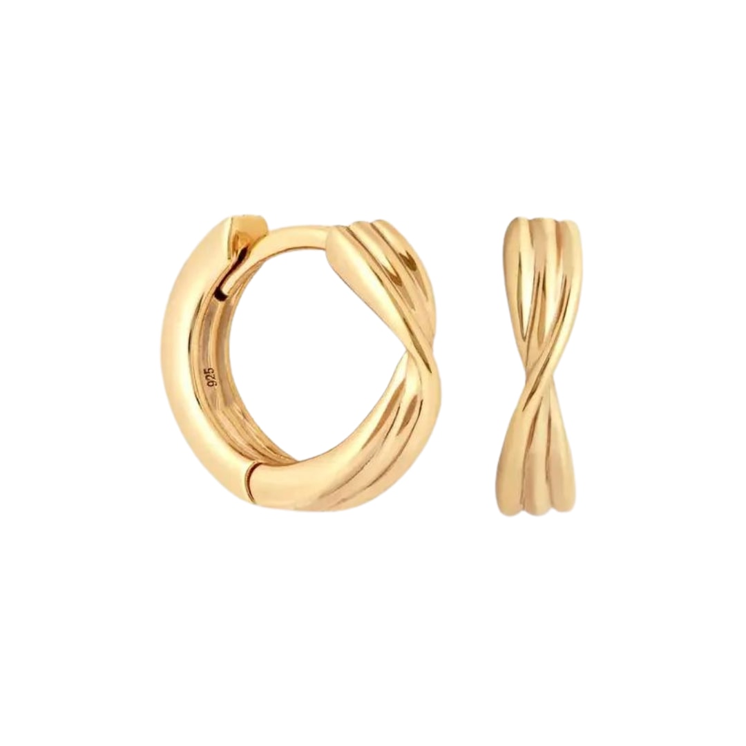 Nazzar Women's Gold X Huggie Hoop Vermeil Earrings In Gold