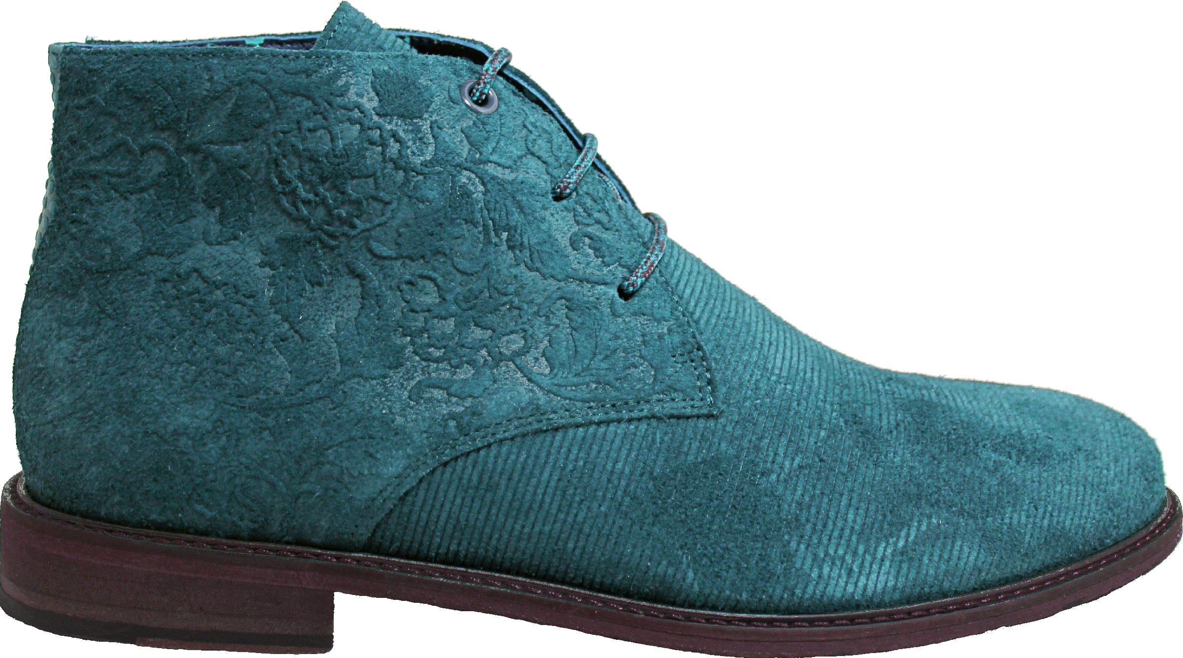 Lords Of Harlech Men's Green Woodchuck Teal Chukka Boot In Green