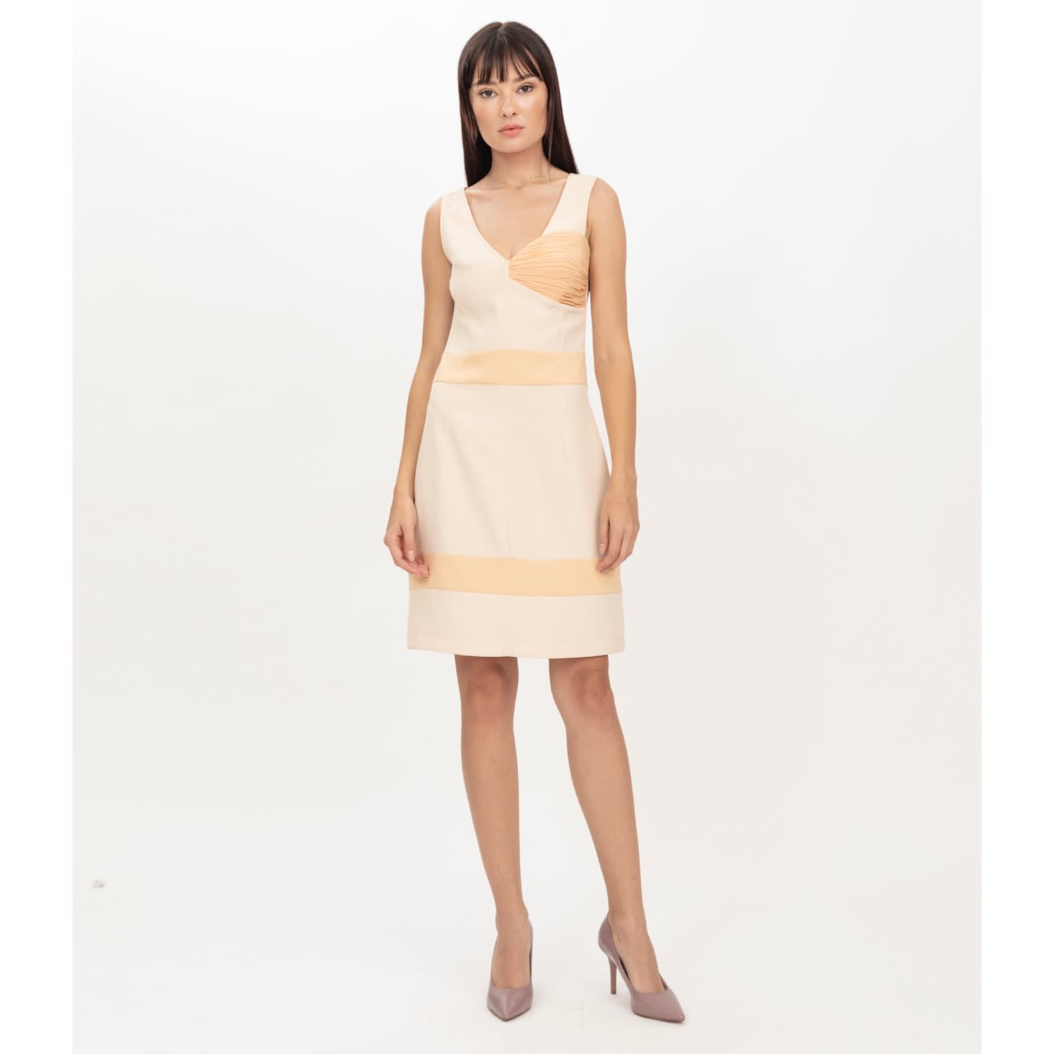 draped cocktail dress