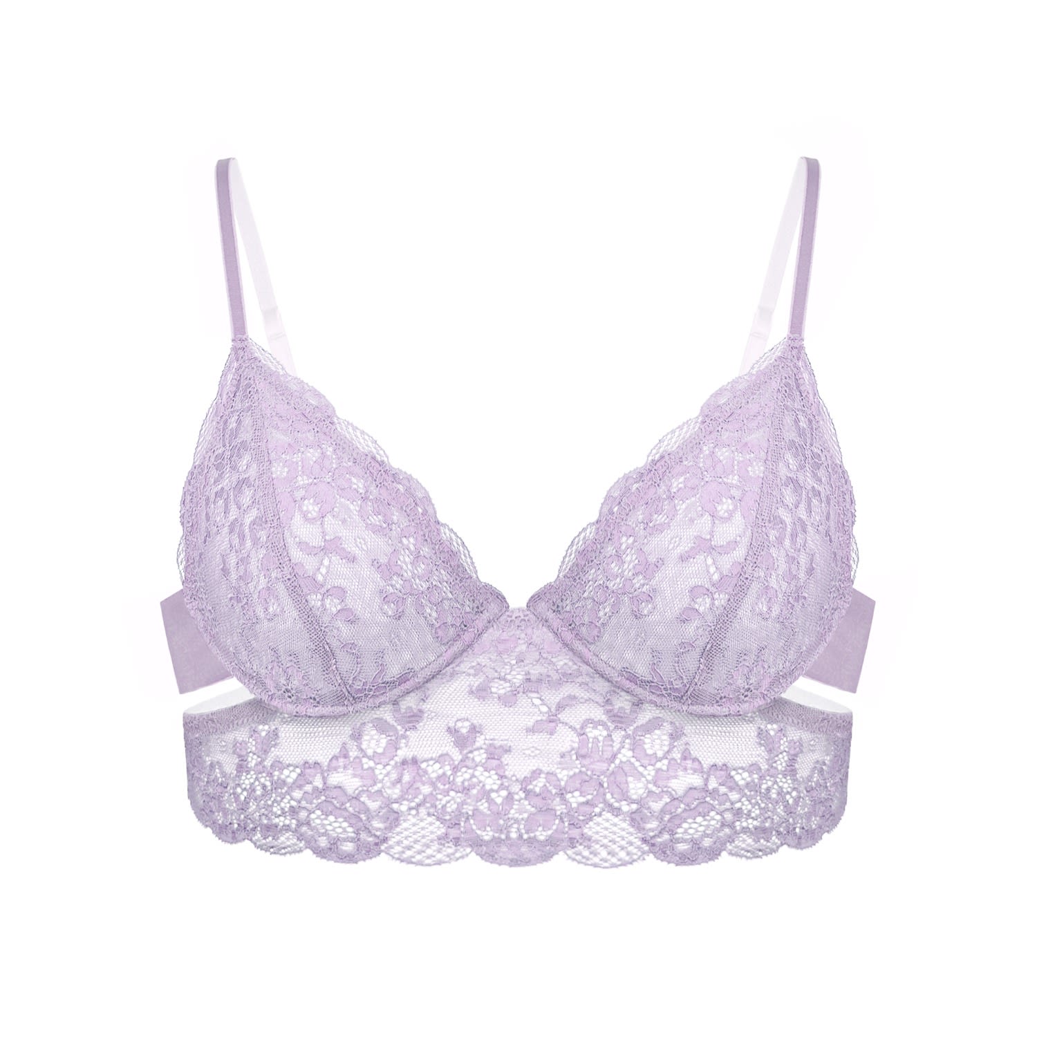 Monique Morin Lingerie Women's Pink / Purple Wild Lace Long Line Bra Lilac Hint In Pink/purple