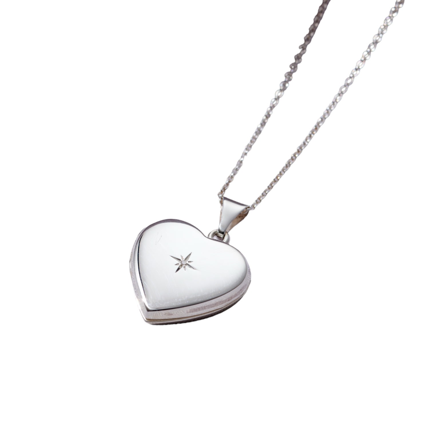 Women’s Sterling Silver Heart Locket With Diamond Posh Totty Designs