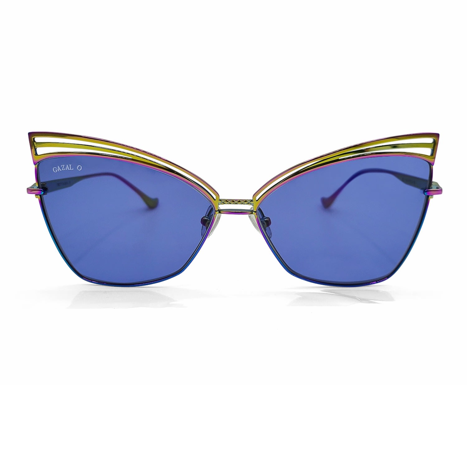 Women’s Pink / Purple / Blue Tweety - Titanium Butterfly Shaped Sunglasses - Pride - Wide Fit One Size Gazal Eyewear