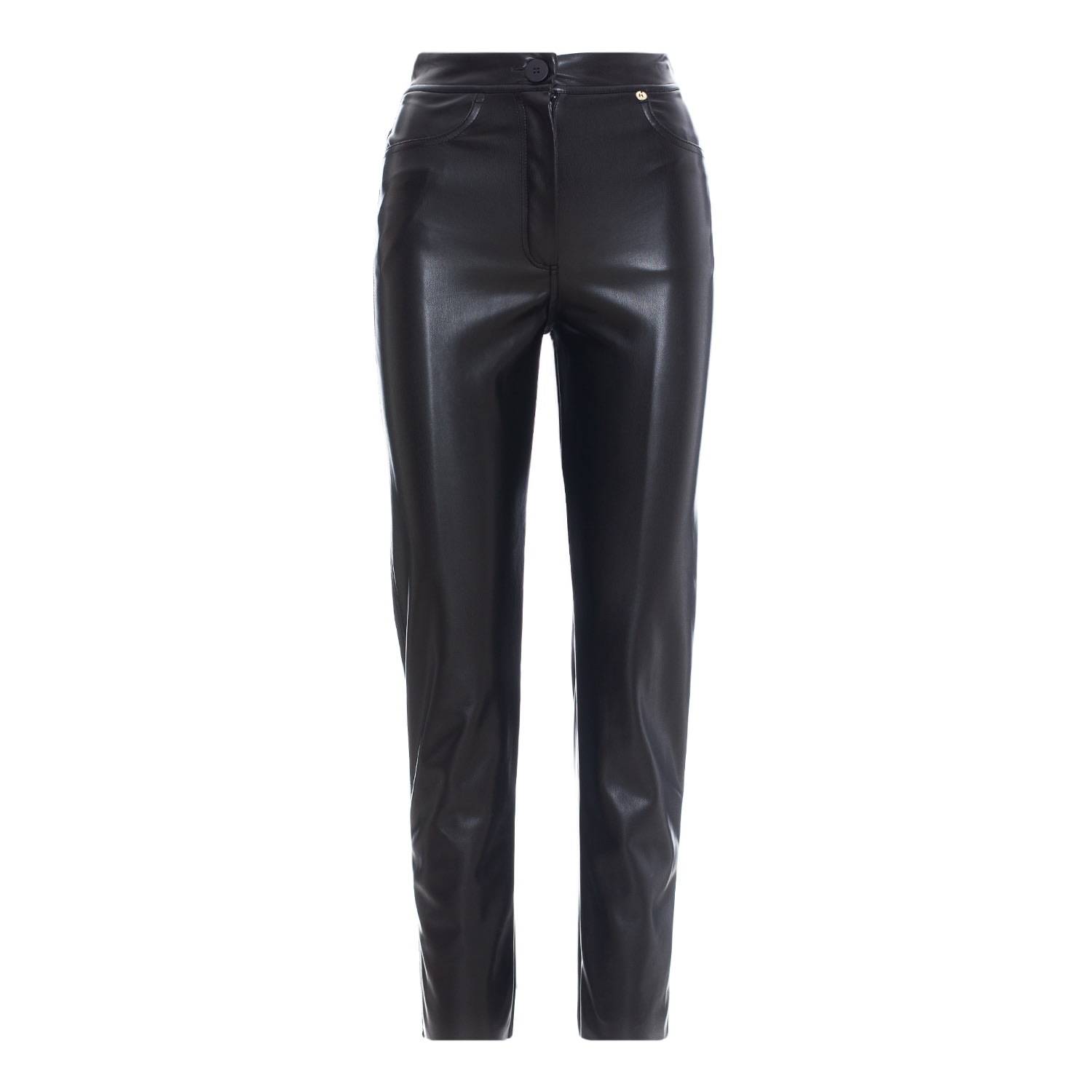 Nissa Women's Black Faux Leather Pants