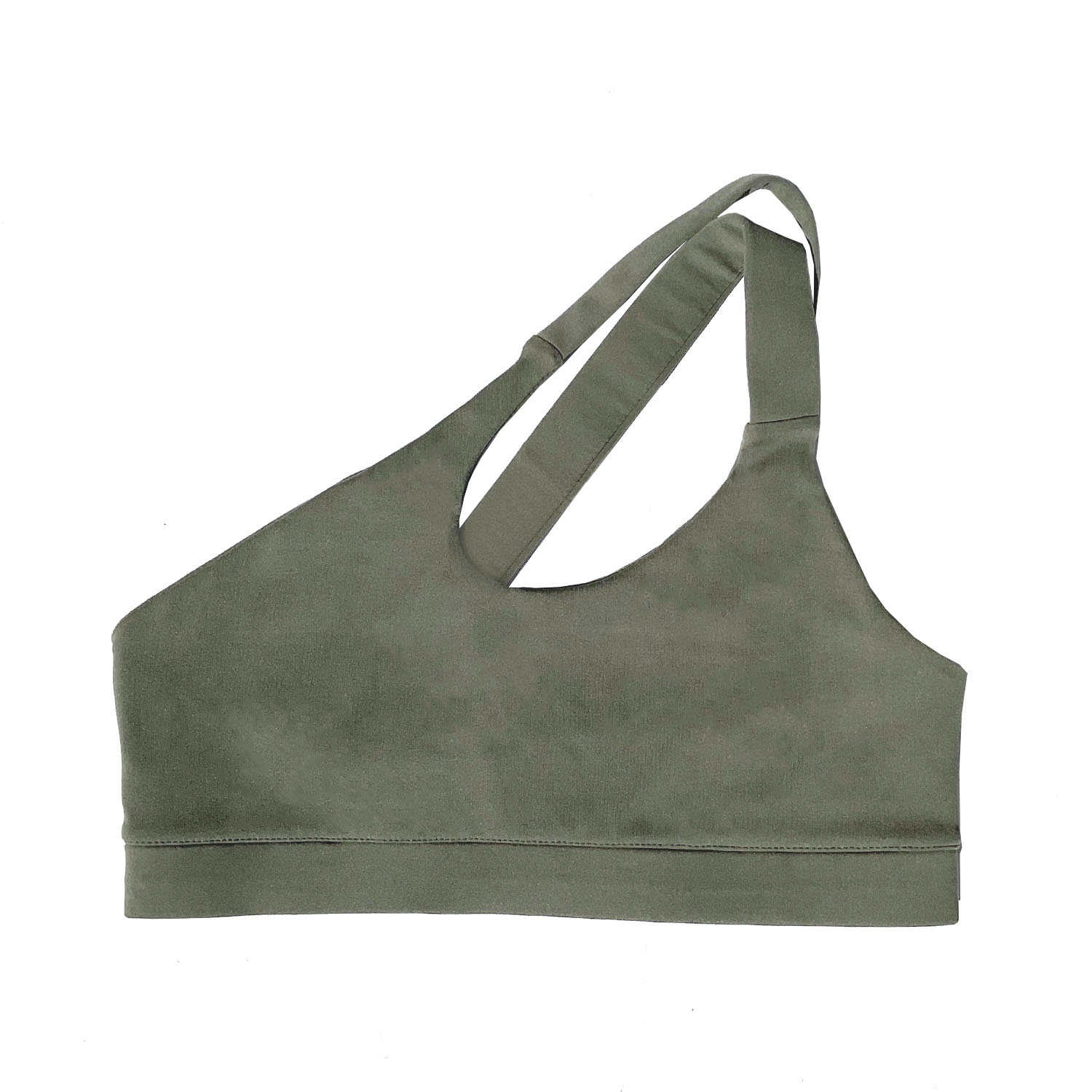 Women’s Green Lina Olive One Shoulder Bra Extra Small Taupe Activewear