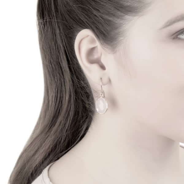 Latelita London Petite Drop Earring Aqua Chalcedony Gold