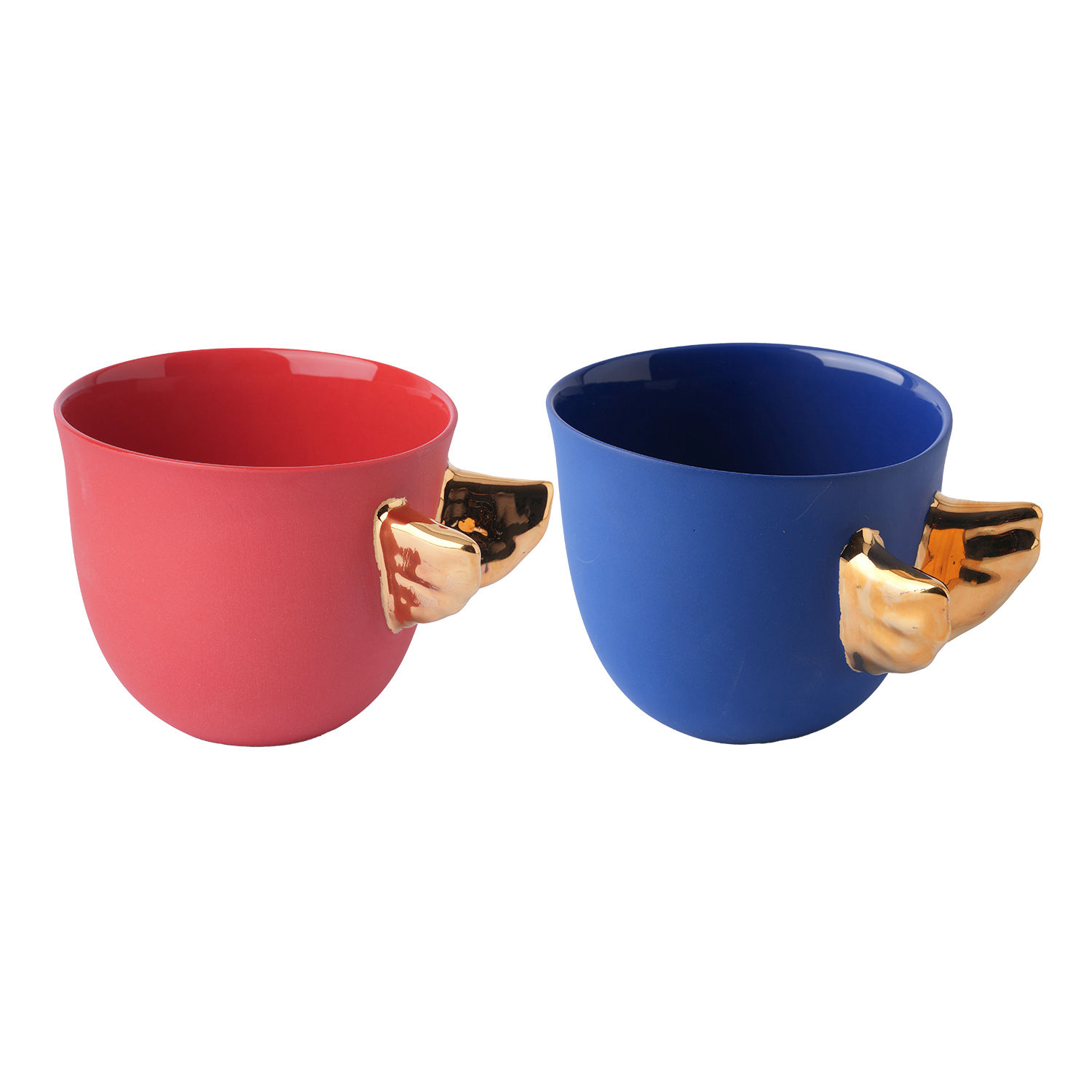 Maji Atelier Red / Blue / Gold Volans Winged Porcelain Cup Set Of Two – Red & Dark Blue In Multi