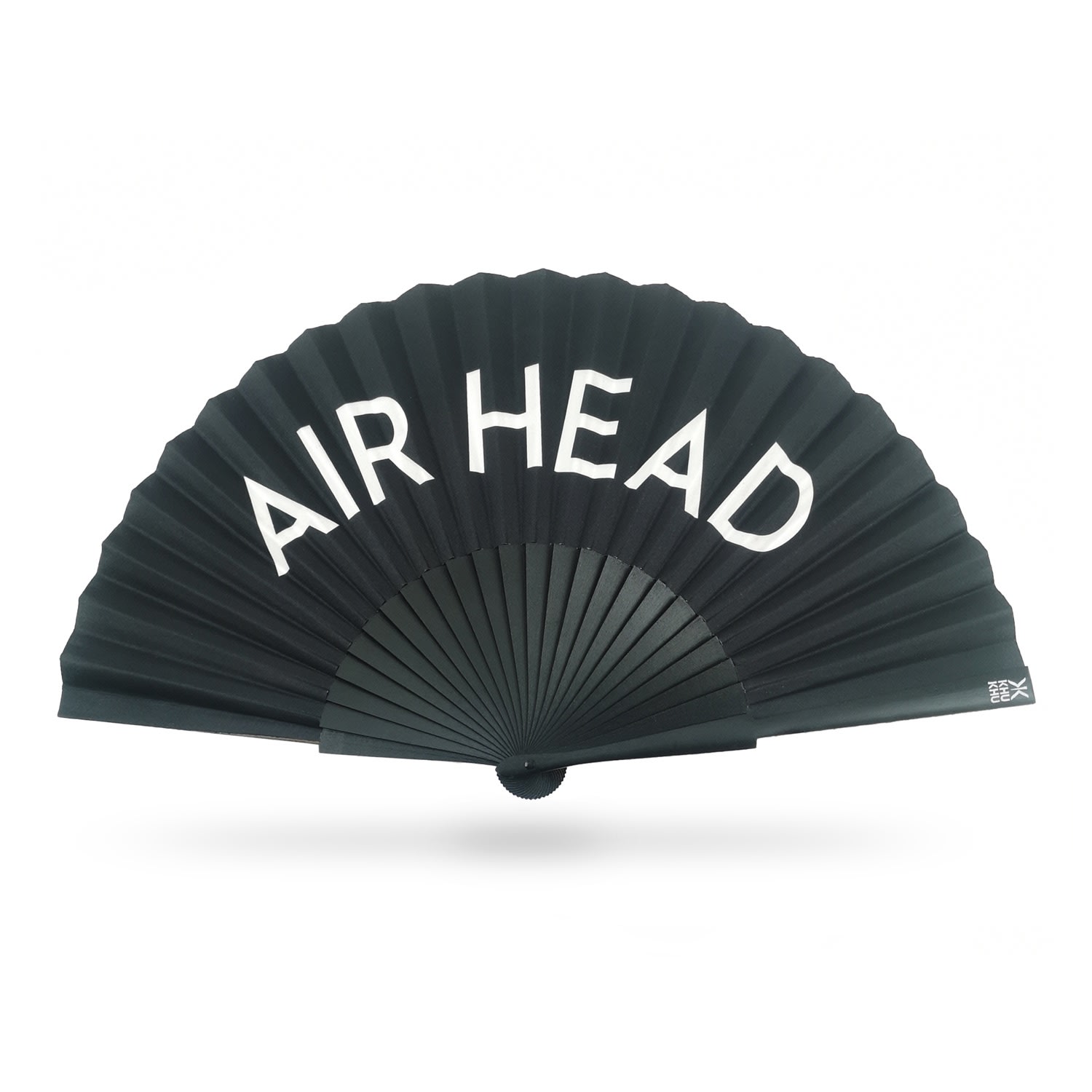 White / Black Air Head Hand Fan Khu Khu