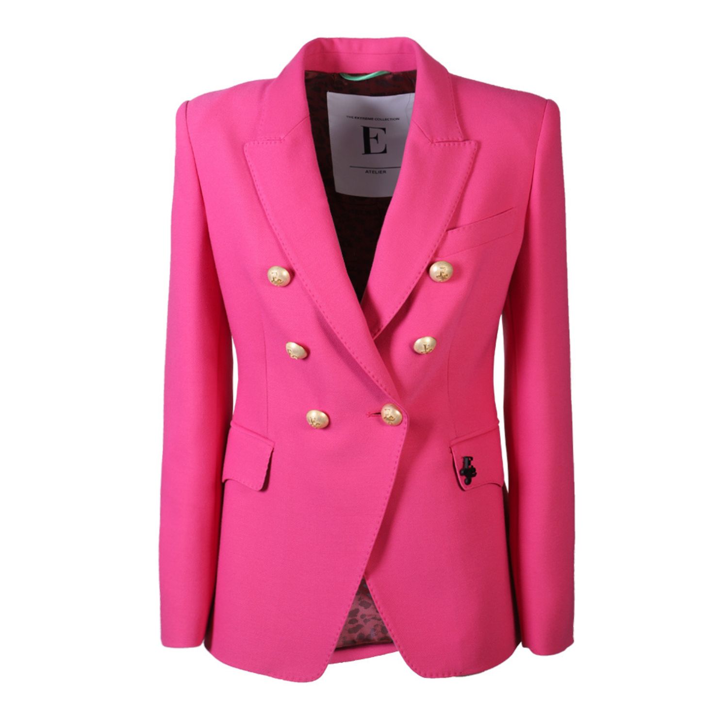 Women’s Pink / Purple Double Breasted Premium Crepe Blazer Fucsia London Extra Small The Extreme Collection