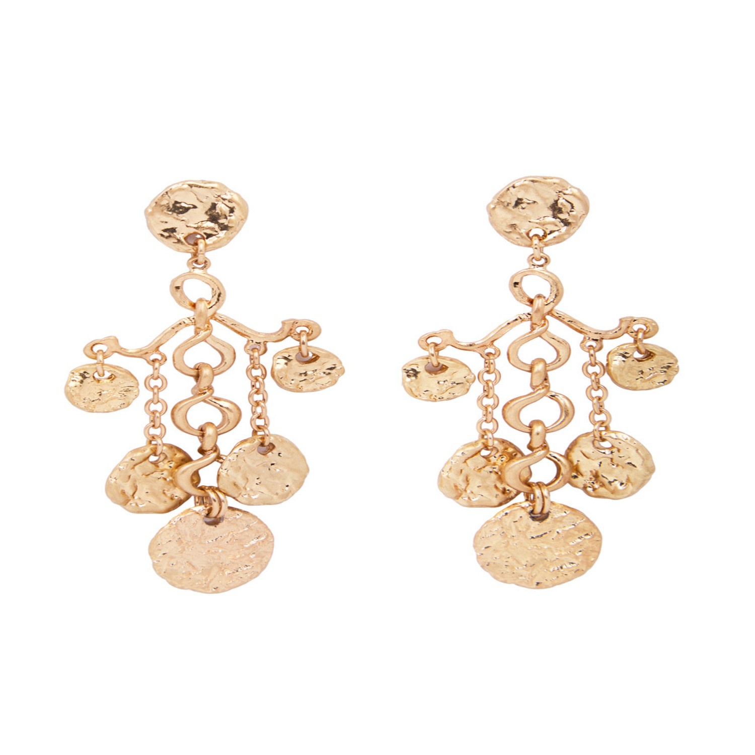 Saachi Women's Gold Hammered Coin Dangle Earrings In Brown