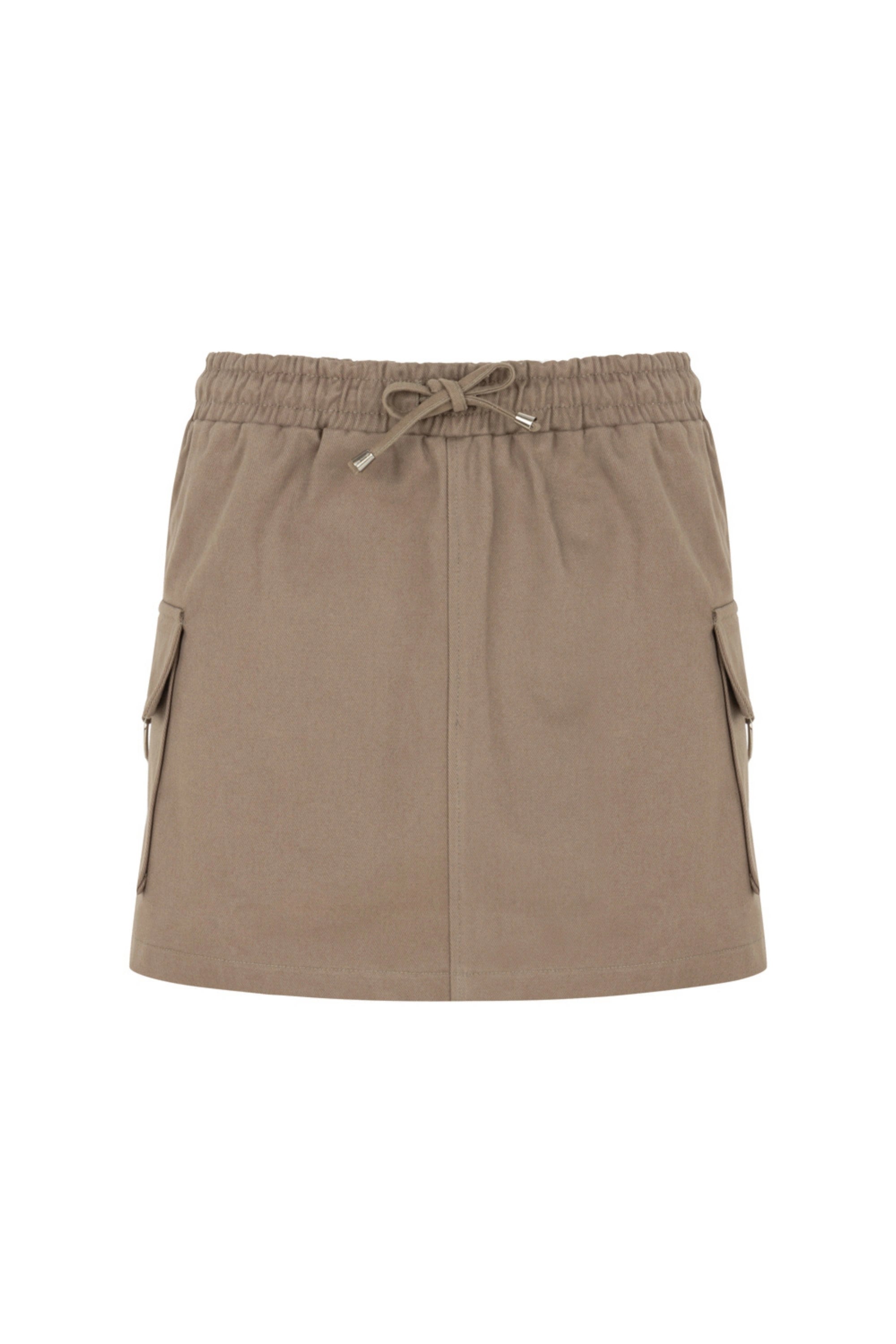 Nocturne Women's Neutrals Mini Skirt With Pockets In Brown
