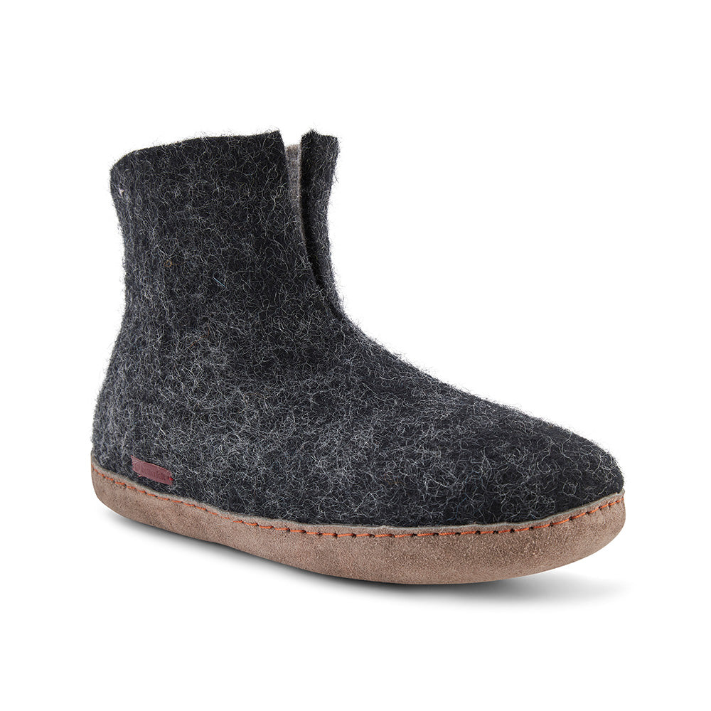 Betterfelt Women's High Boot - Black With Suede Sole In Black