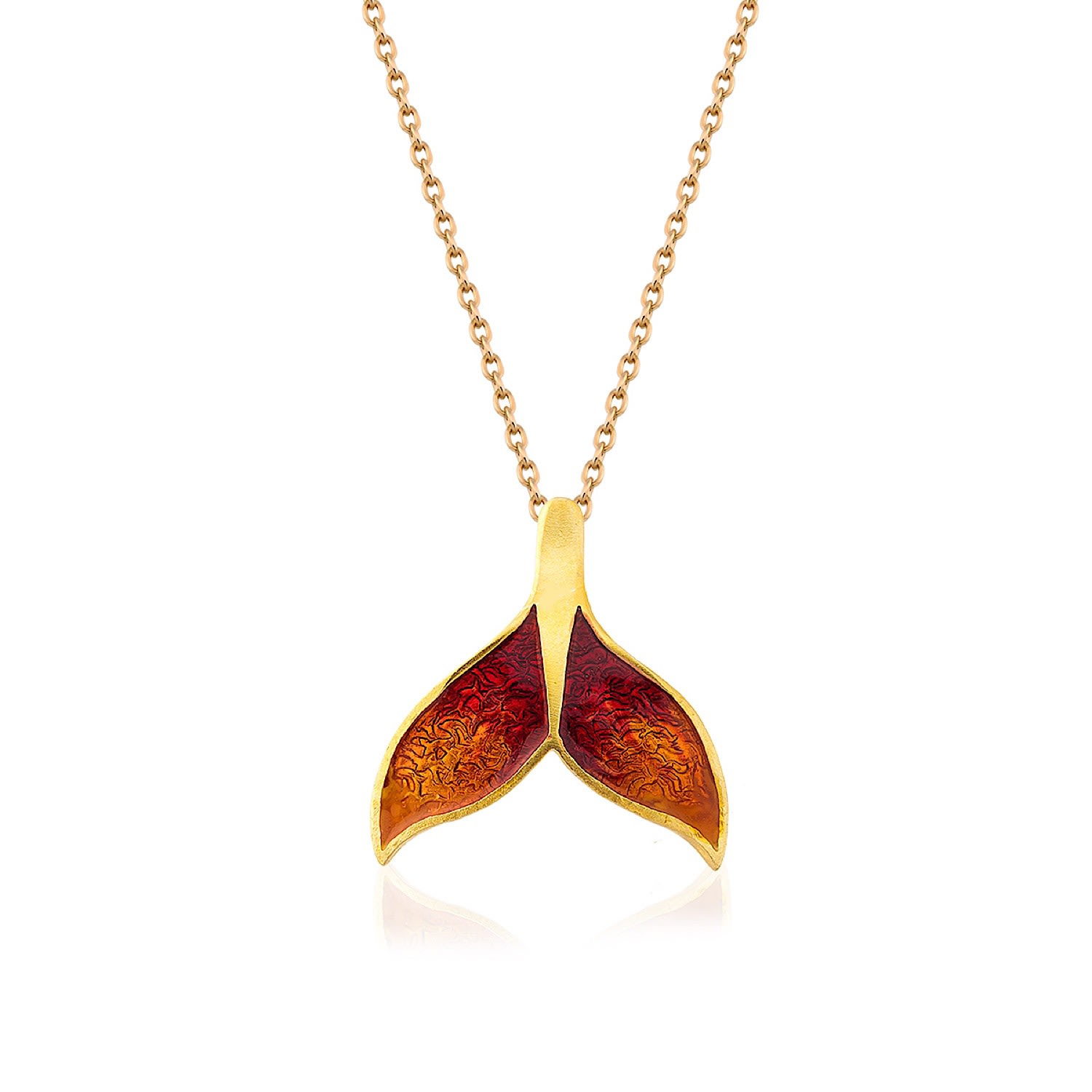 Milou Jewelry Women's Orange Whale Tail Necklace In Orange