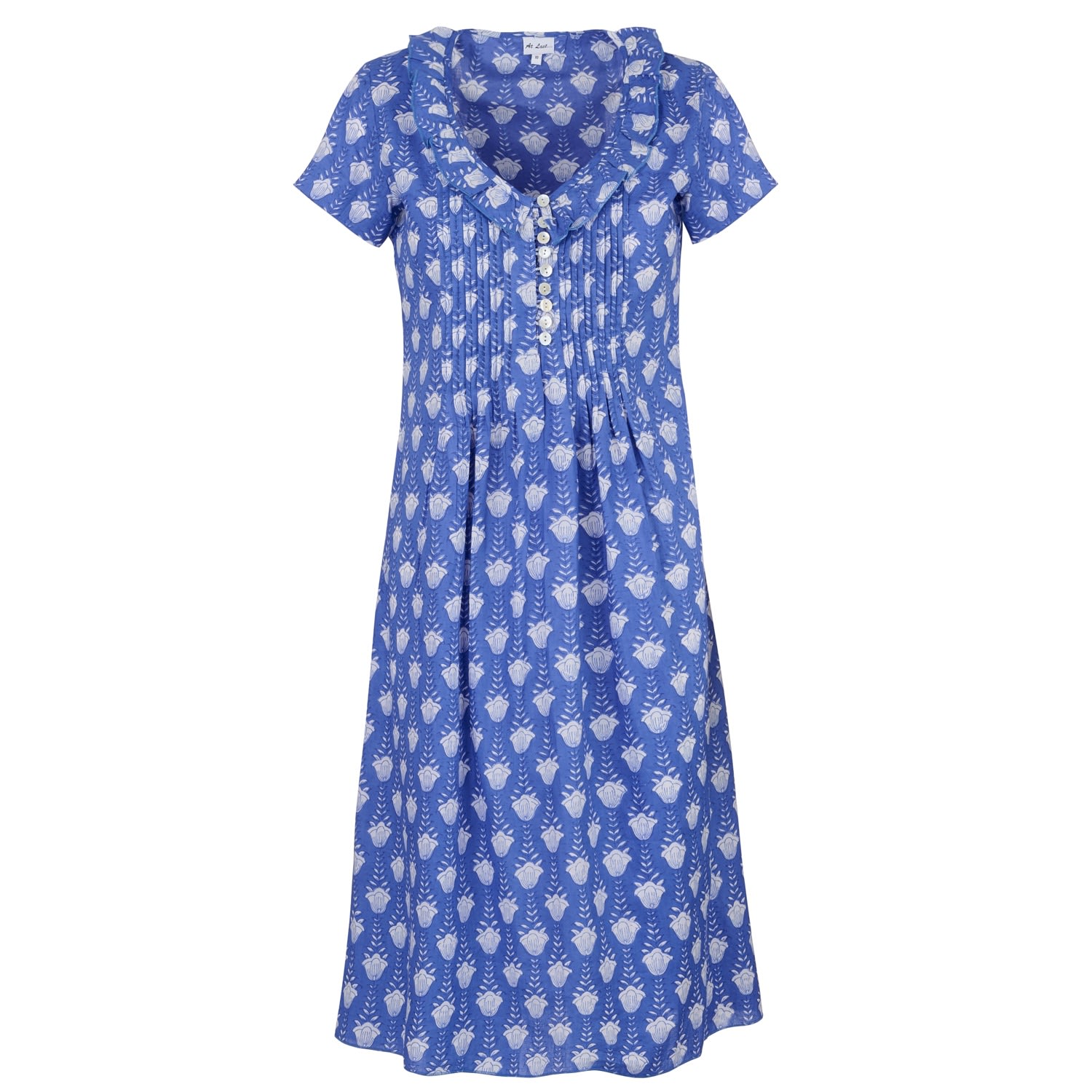 Women’s Cotton Karen Short Sleeve Day Dress In Wedgewood Blue Flower XXXL At Last...