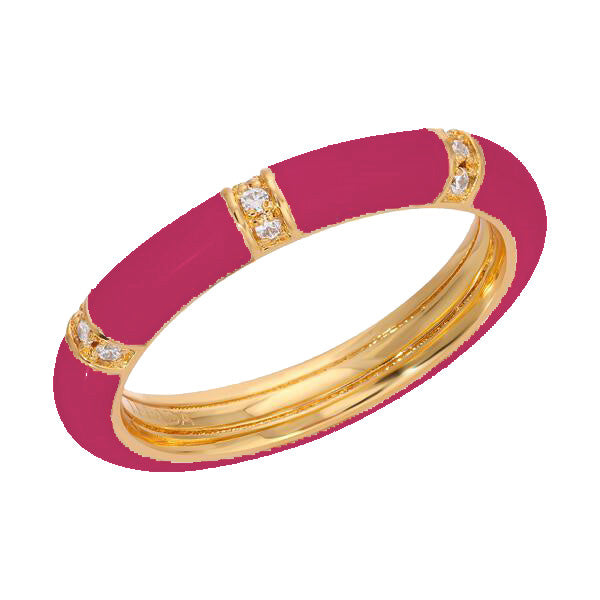 Women’s Gold / Pink / Purple Lamill Stacking Ring - Barbie Pink Leeada Jewelry