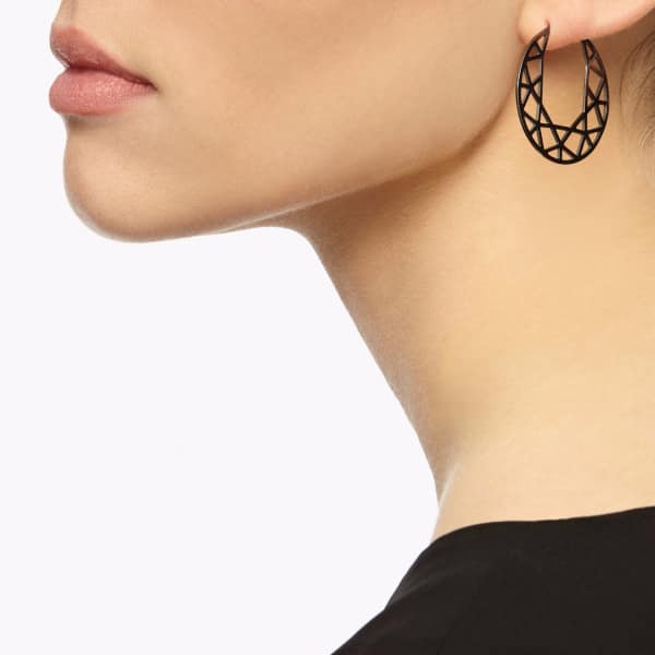 Shop Myia Bonner Black Brilliant Diamond Hoop Earrings