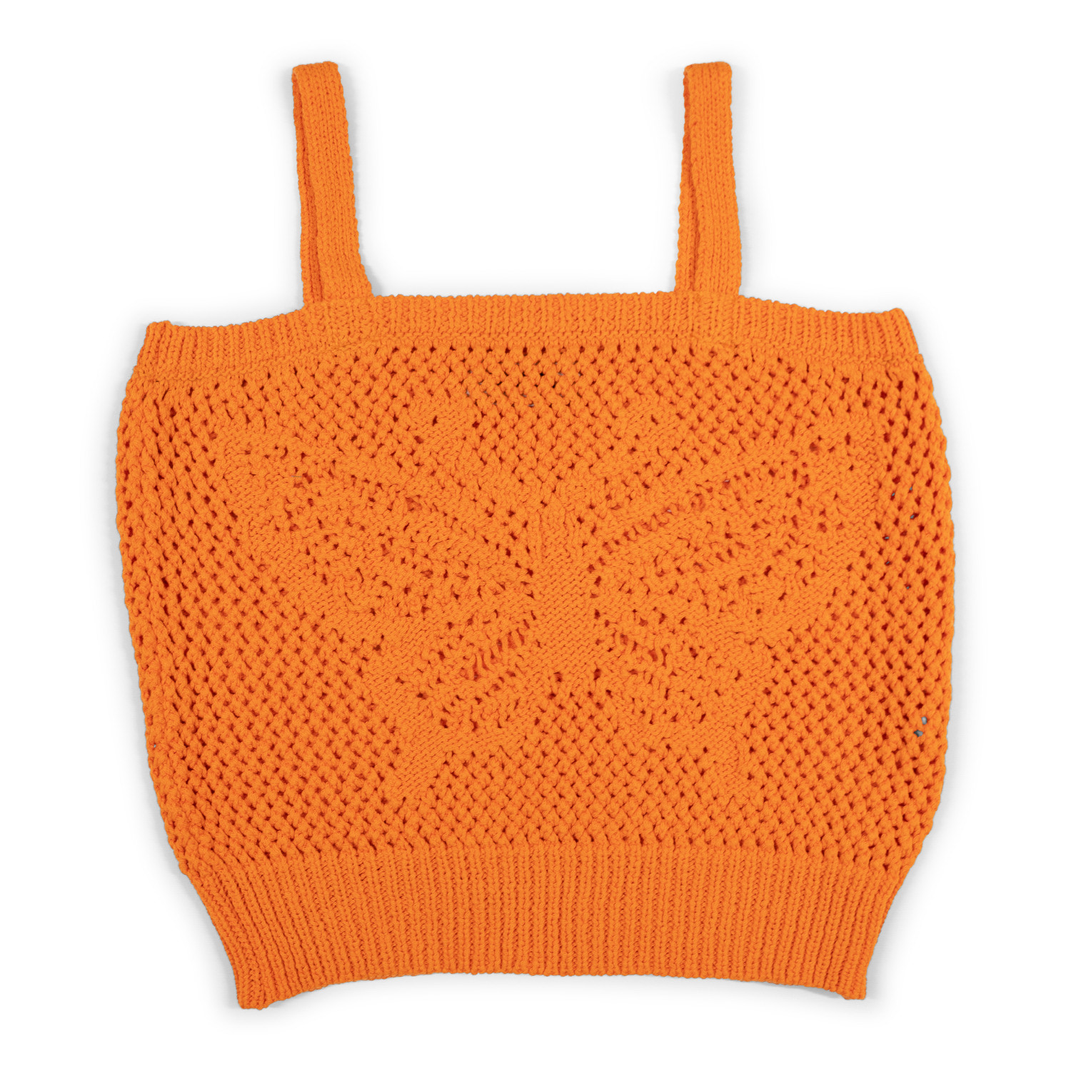 Gigi Knitwear Women's Yellow / Orange Butterfly Cotton Knit Tank Top In Orange In Yellow/orange