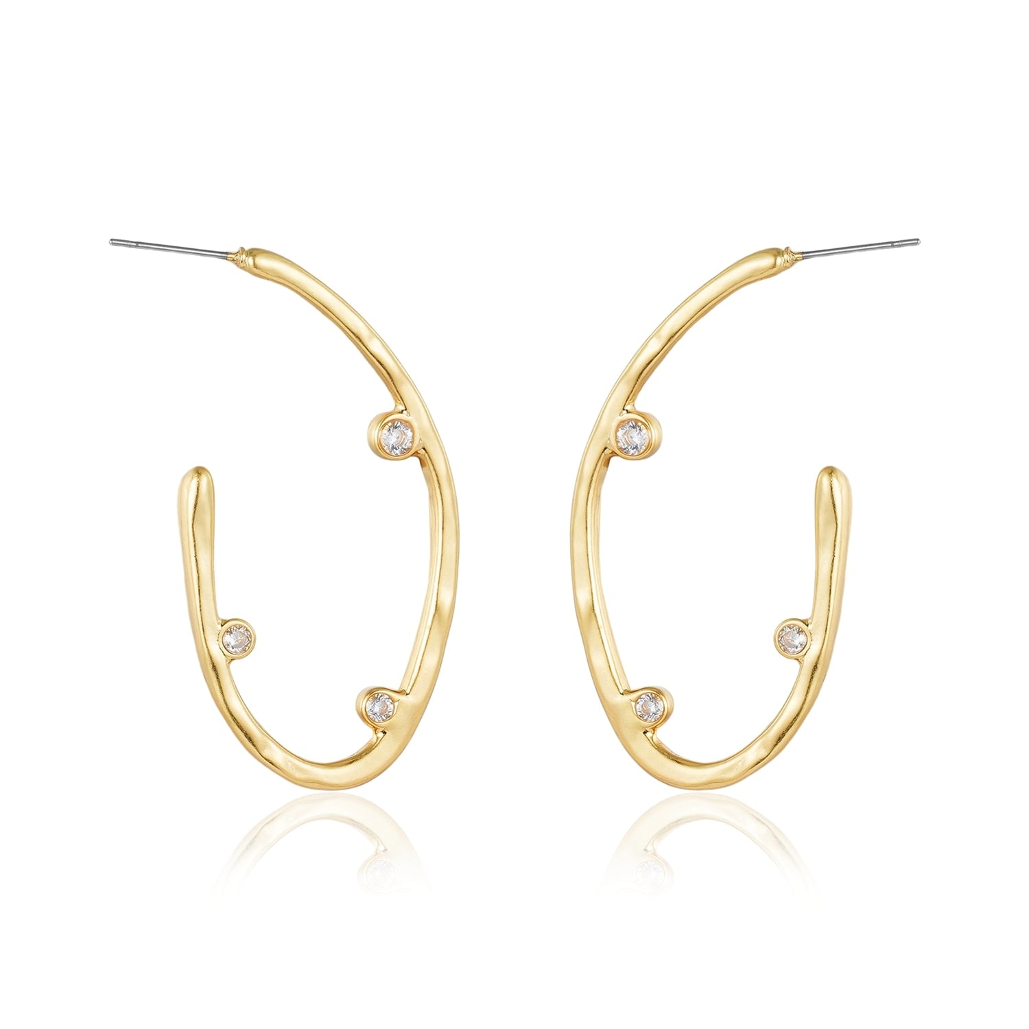 Rare Matters Jewelry Women's Gold Sculpted Curve Hoops