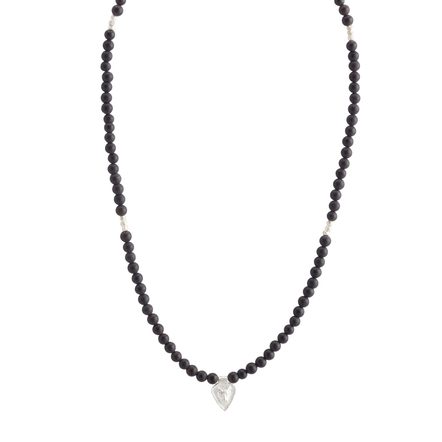 Rize Women's Black / Silver Wild Tigress Necklace - Black Jade & Sterling Silver