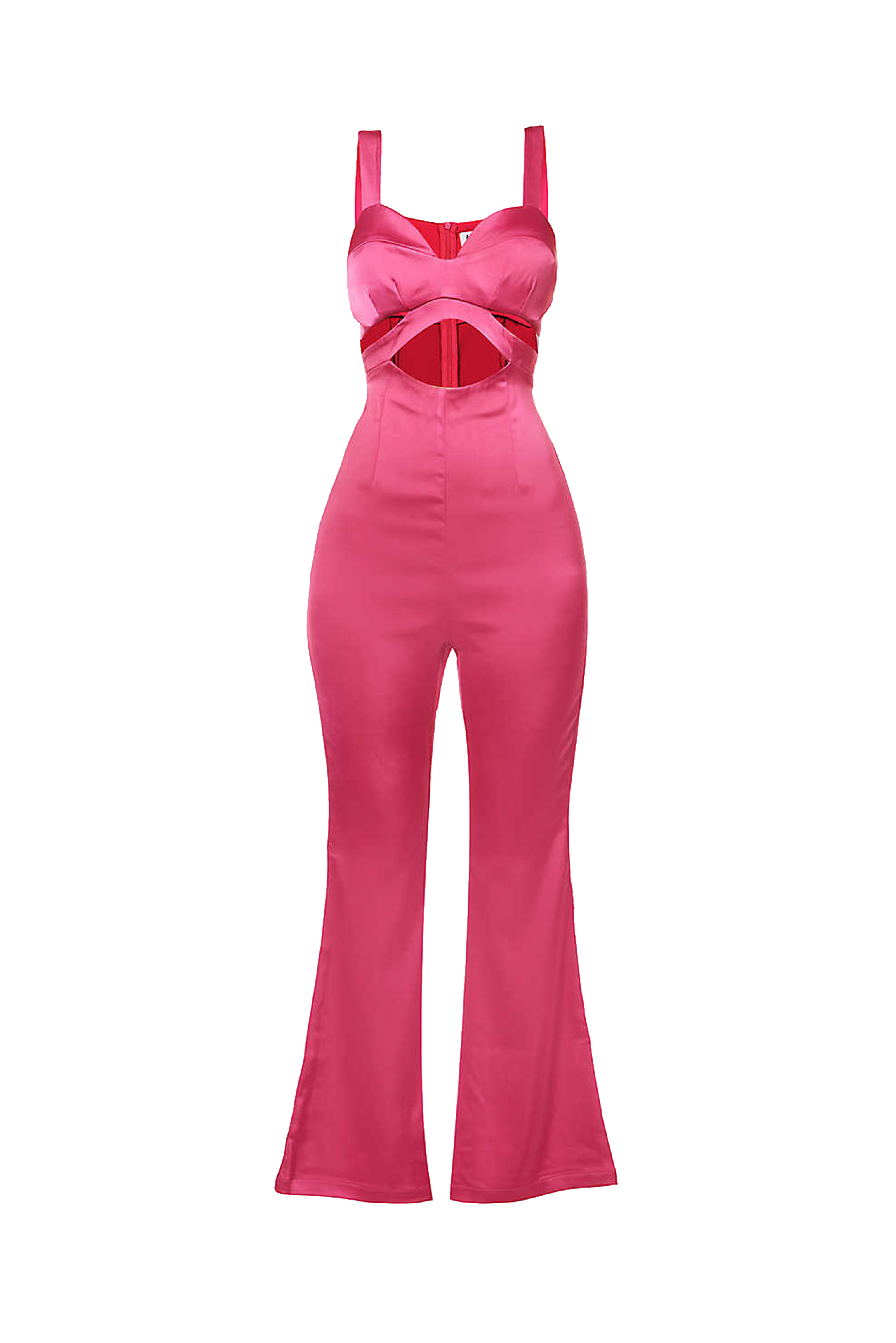 Amy Lynn Women's Pink / Purple Luna Pink Flare Jumpsuit