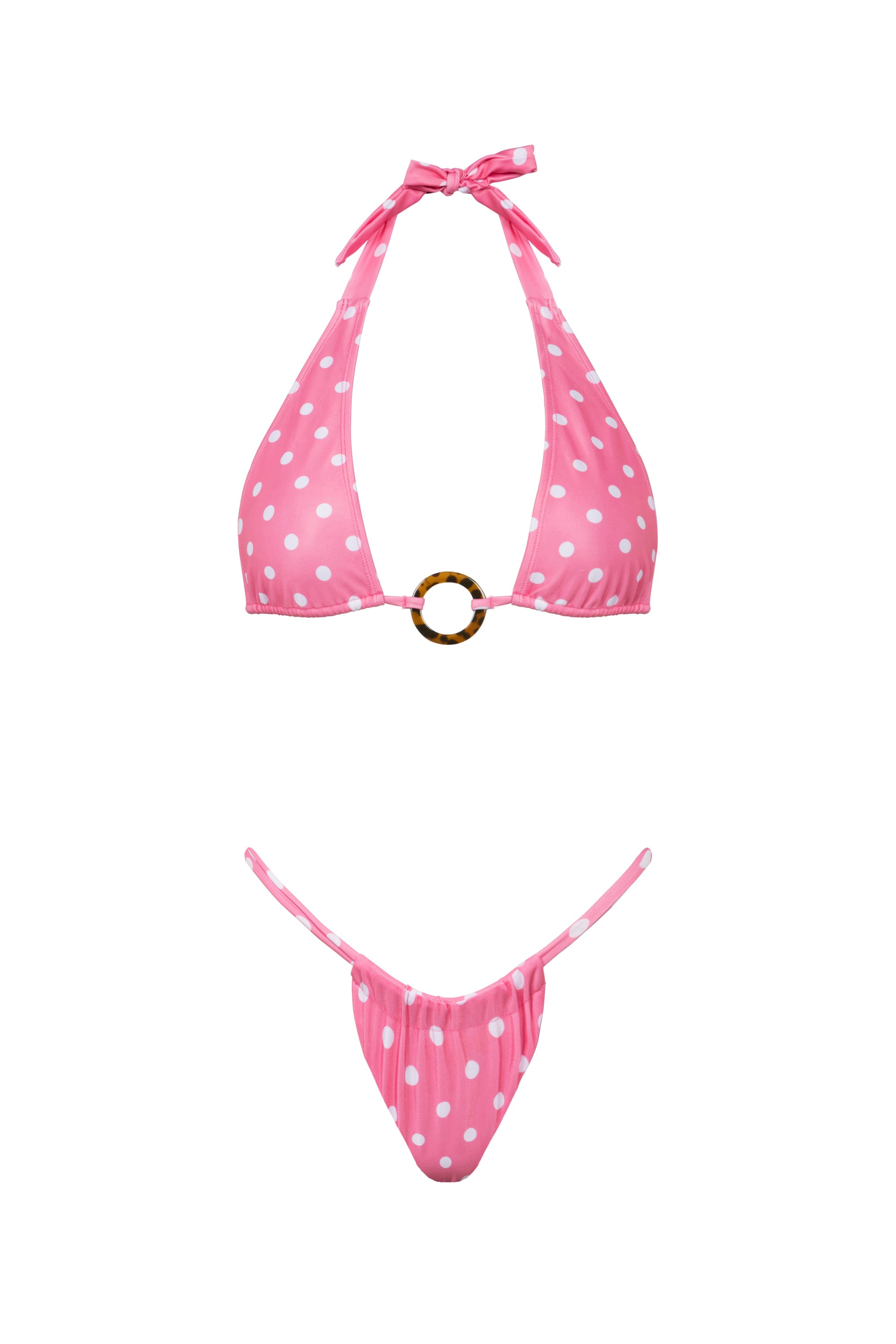 Women’s Pink / Purple Cindy Cheeky Bikini Bottom In Pink Polka Dot Extra Small Viki Swim