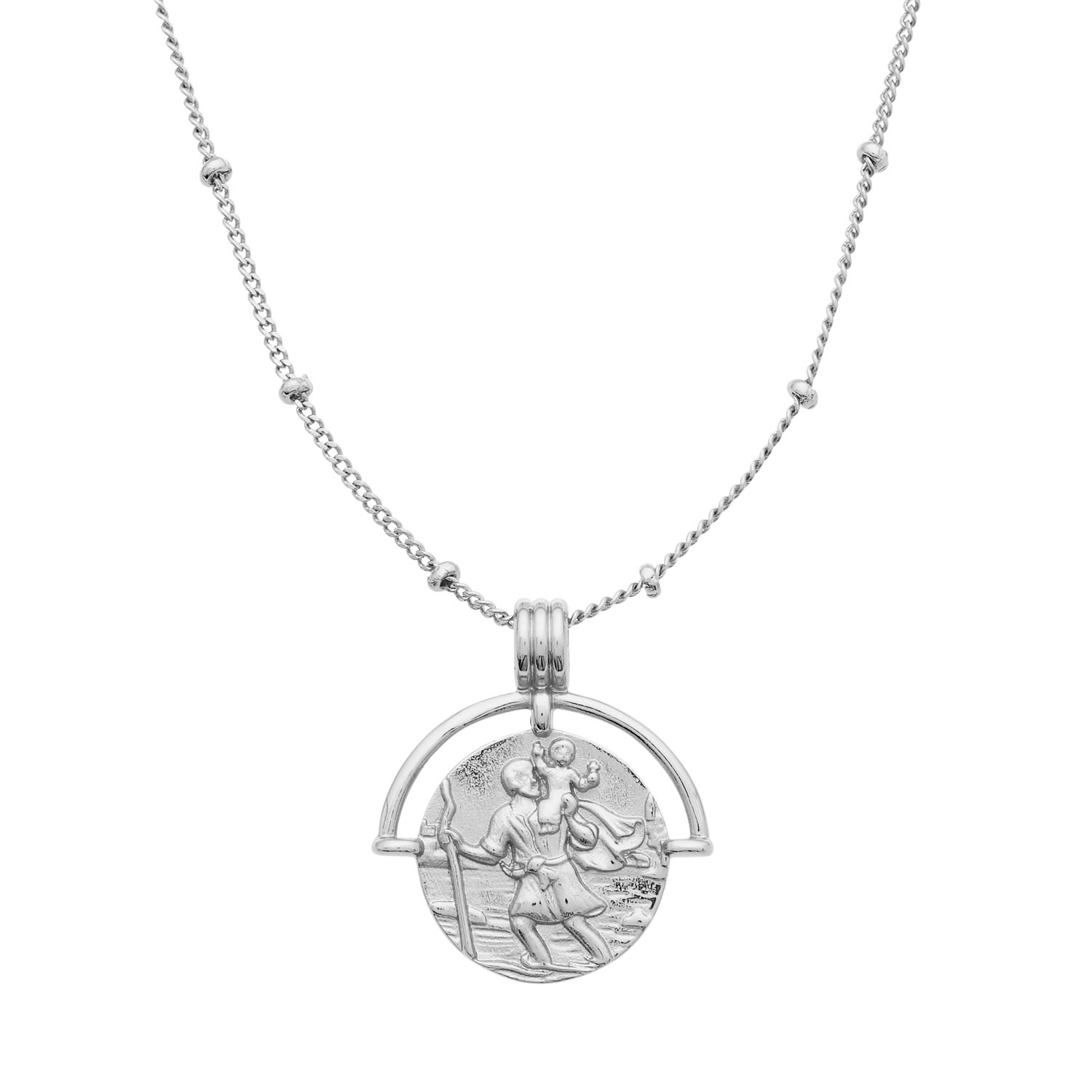 Cartilage Cartel Women's St Christopher Pendant Necklace Silver In Silver