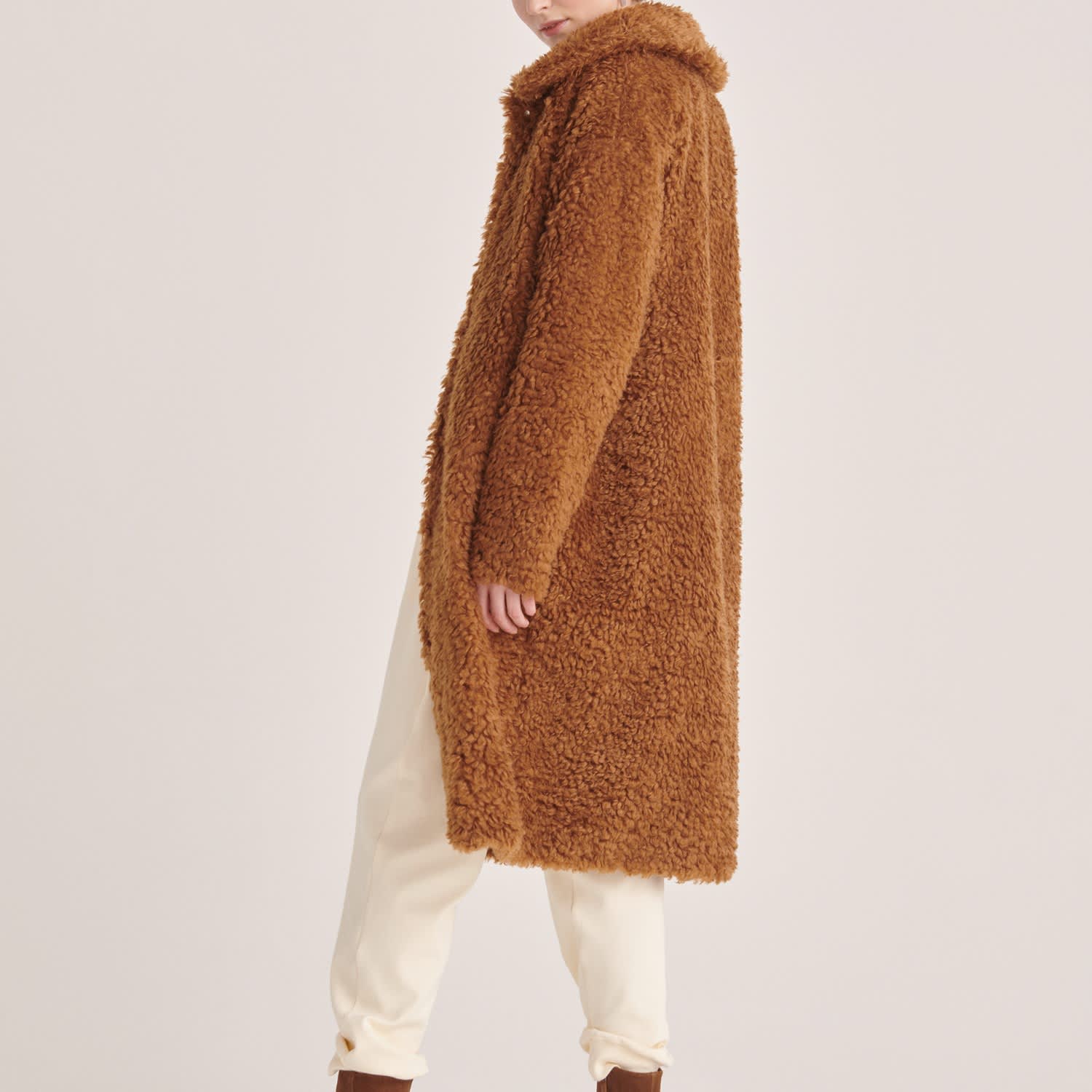 long teddy bear coat brown