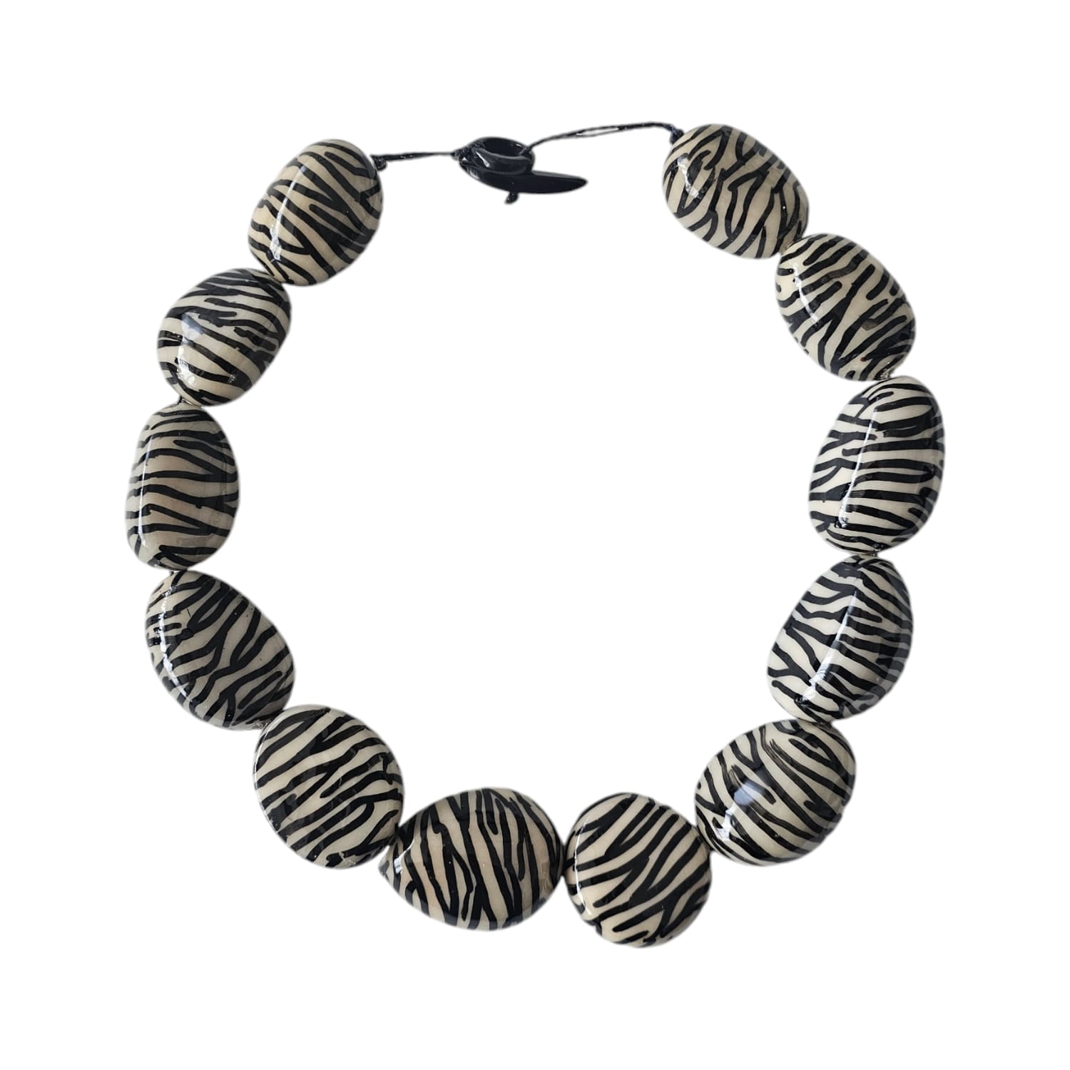 Shamuk Women's Black / White Tagua Necklace Black And White